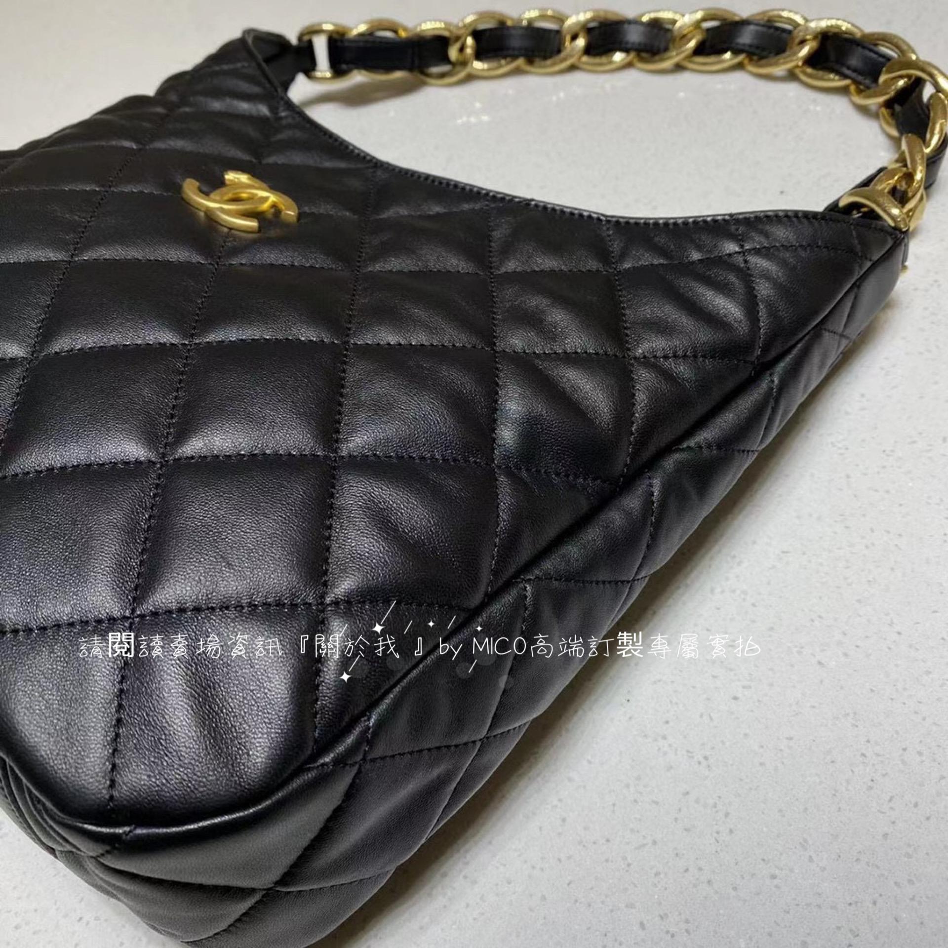 Chanel 經典2.55 深藍色做舊金鍊款 24cm 復古又低調