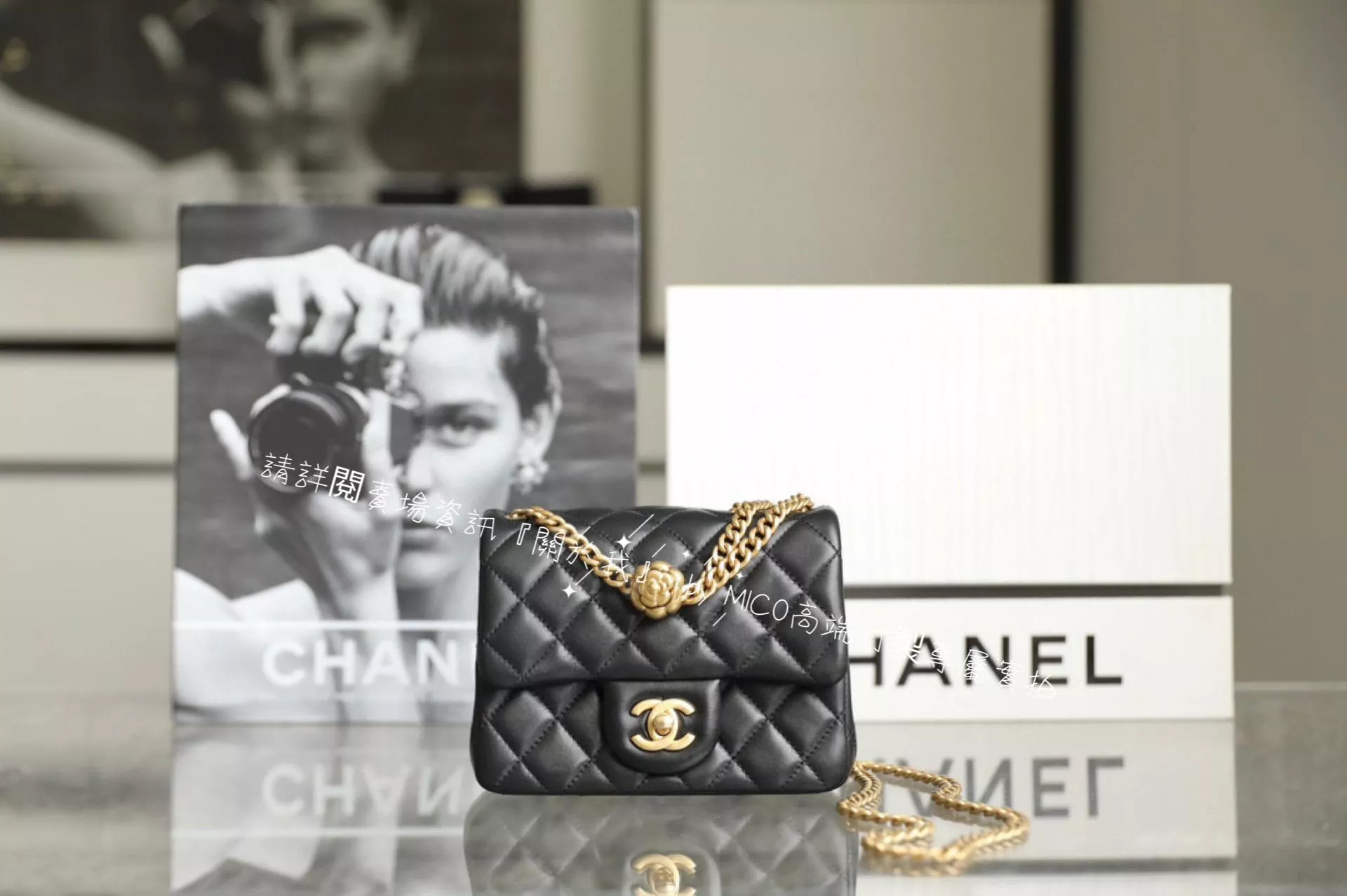 CHANEL 𝟮𝟯𝗦春夏系列 山茶花調節扣 方胖子CF 黑色🖤