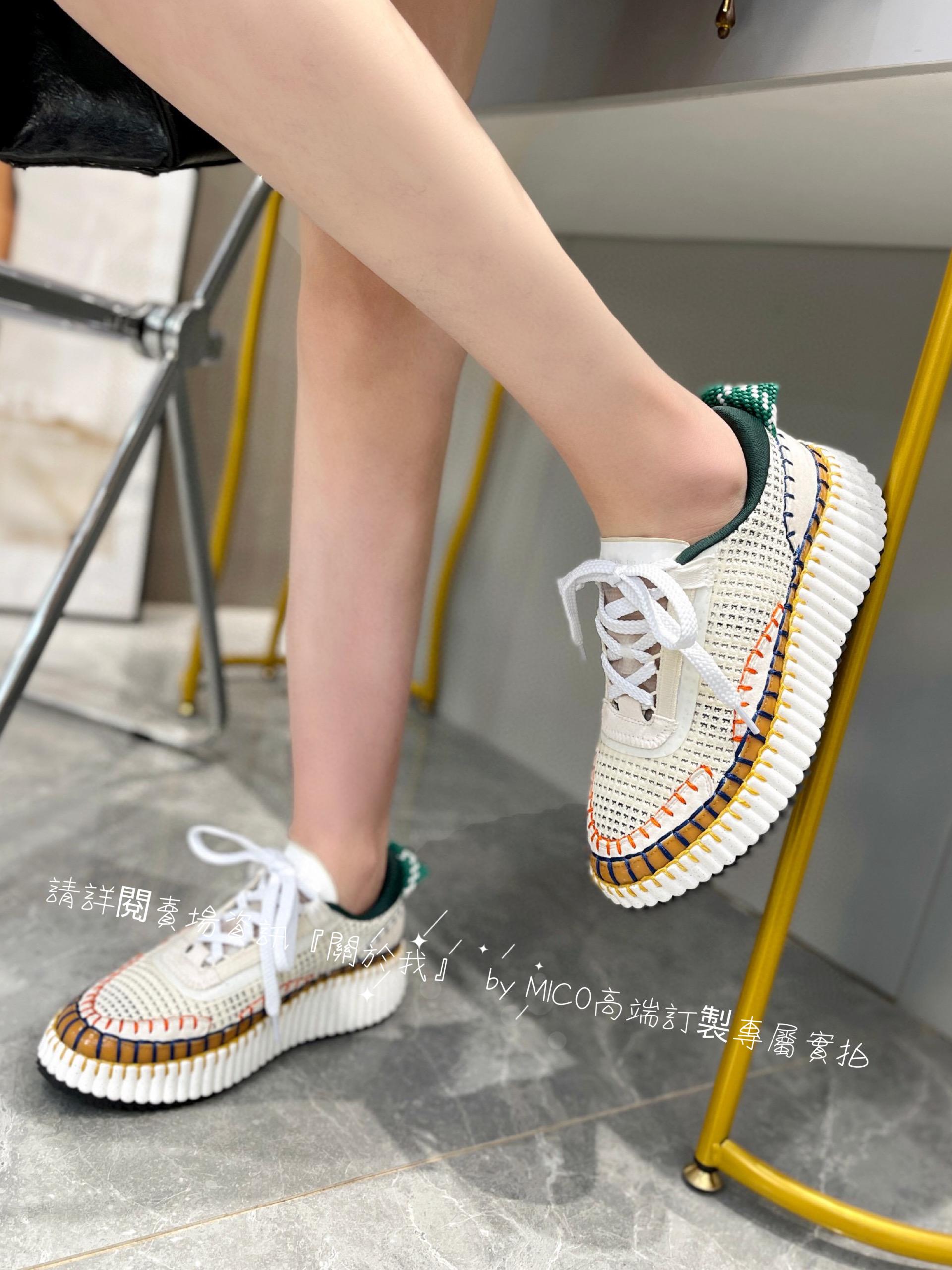 CHLOE 克洛伊 Nama sneaker 彩虹系列運動鞋 全手工縫馬克線 女碼35-42