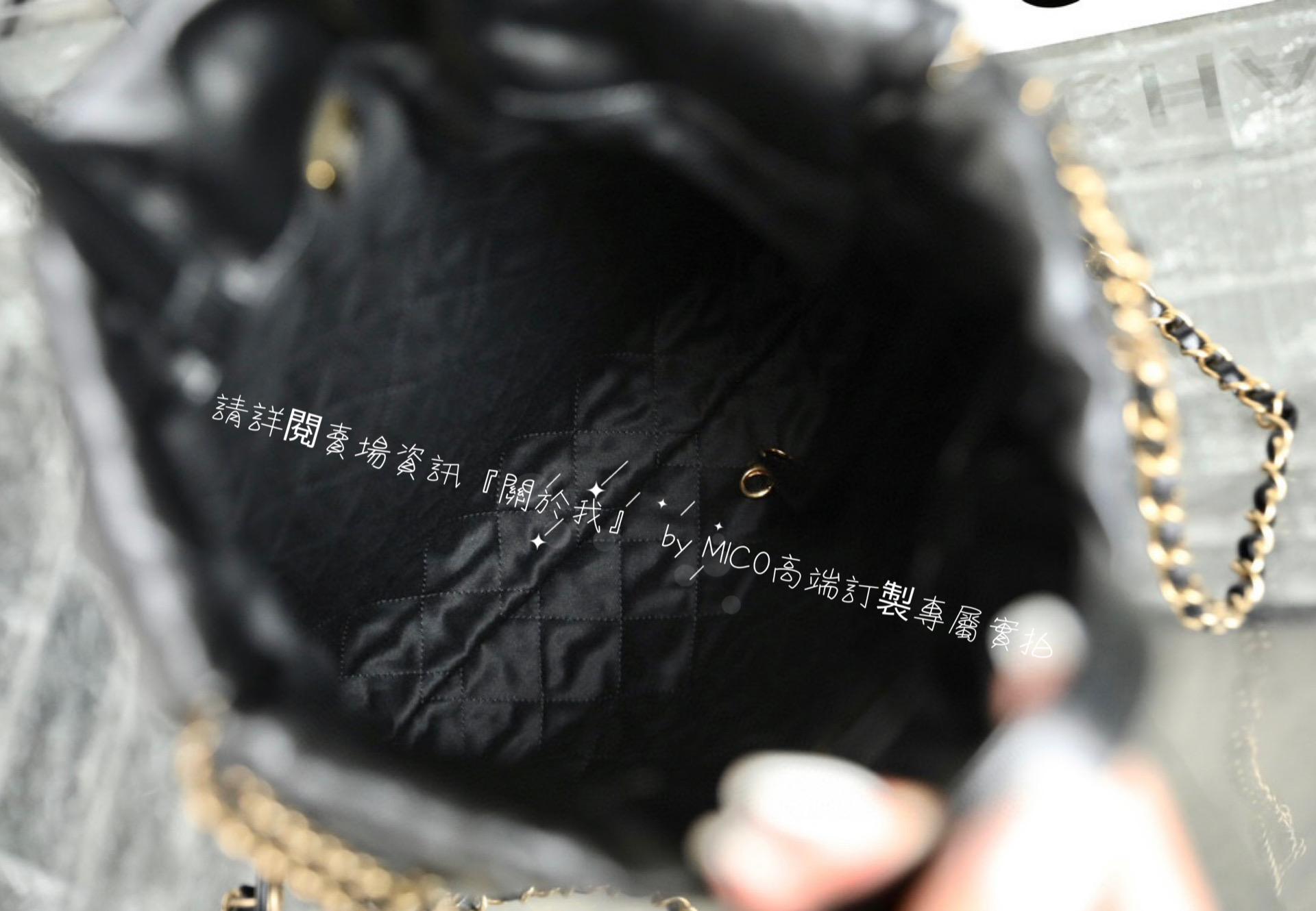 CHANEL 23p 小號 22Bag系列 黑色 金釦 小牛皮 肩背包/背包 尺寸：𝟤𝟫*𝟥𝟦*𝟣𝟢.𝟧 𝖼𝗆