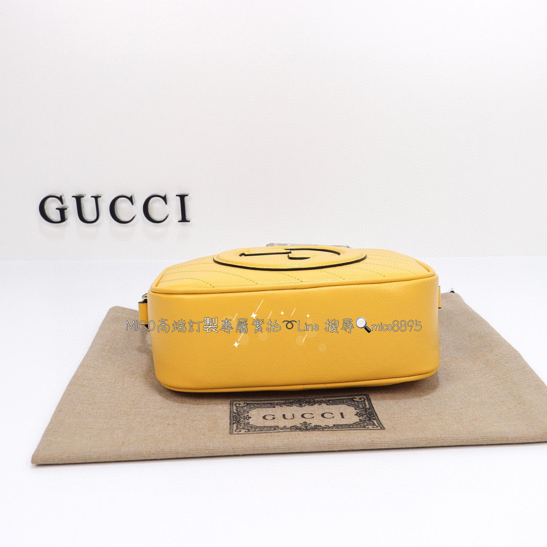 GUCCI G家 Blondie系列 向日葵黃 小號相機包/流蘇相機包/斜跨包 21cm