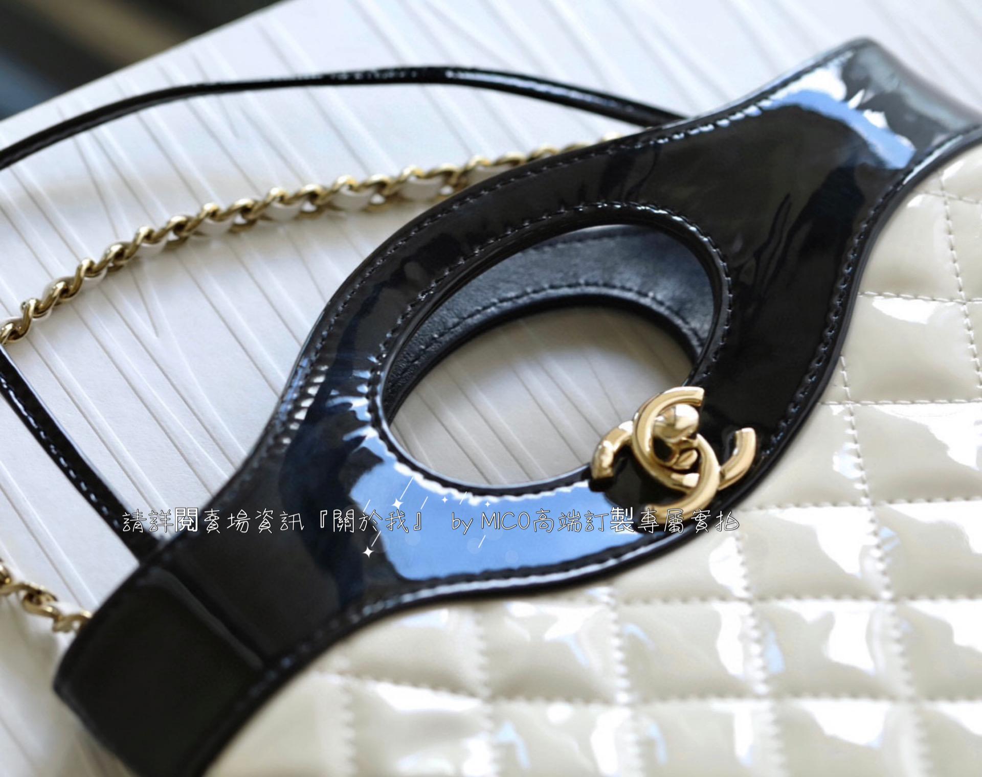 CHANEL 23a系列 31Bag 黑白x漆皮 mini款 小牛皮 尺寸：𝟤𝟤*𝟤𝟦.𝟧*𝟧.𝟧 𝖼𝗆