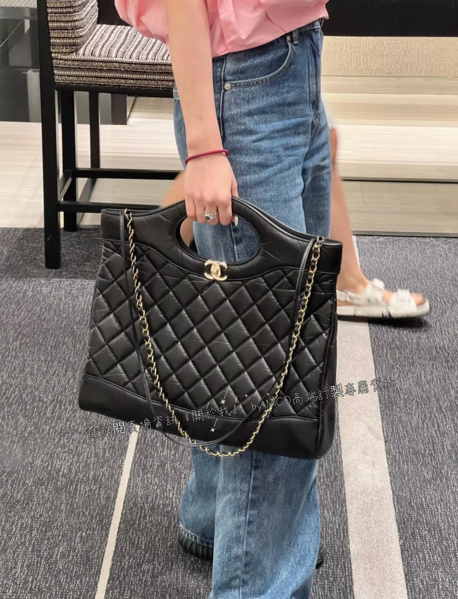 CHANEL 31Bag系列 𝟥𝟣𝖡𝖺𝗀購物袋 黑色/大號 牛皮 尺寸：𝟥𝟩*𝟥𝟫*𝟪 𝖼𝗆