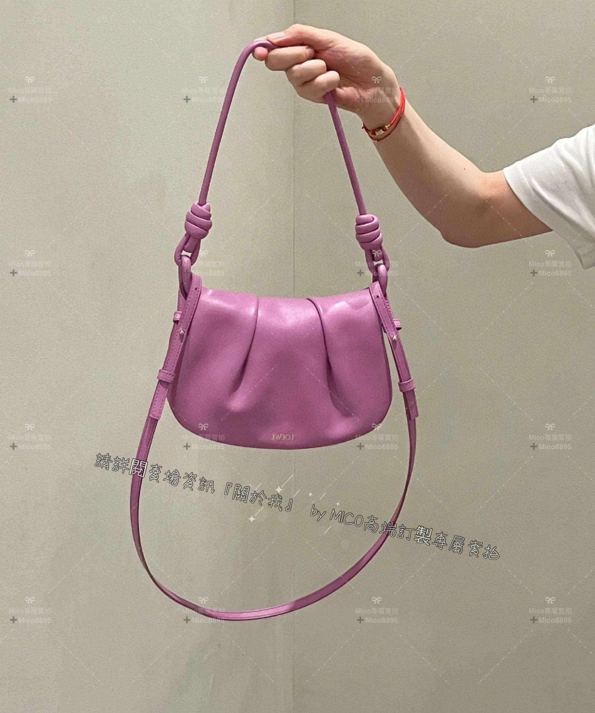 Loewe 羅威 Paseo系列 香芋紫 Paseo Satchel 手提/肩背/斜跨包 25cm