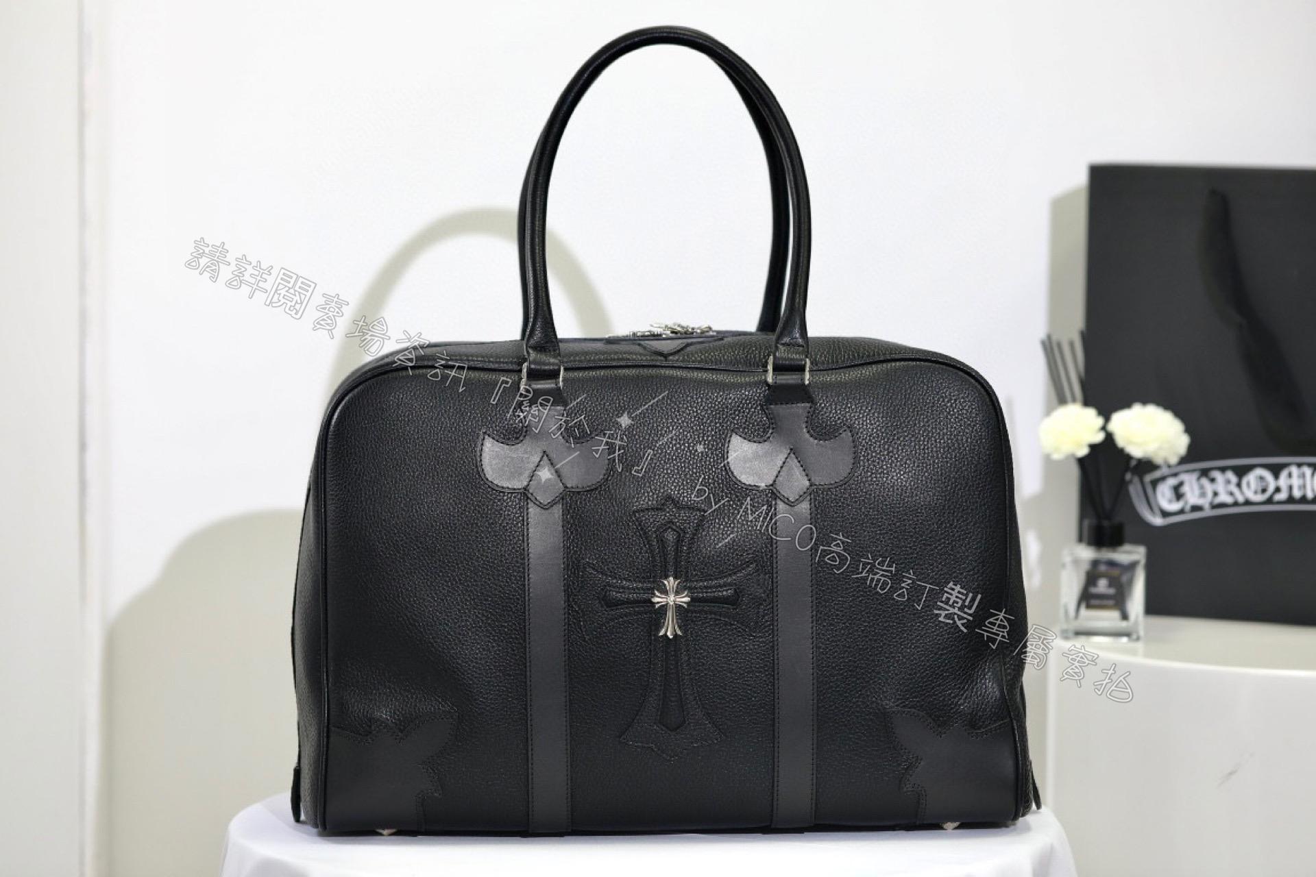 ChromeHearts 克羅心 十字架 四方釘 短途旅行包 square bag 全真皮/925純銀 尺寸45*19*30cm 