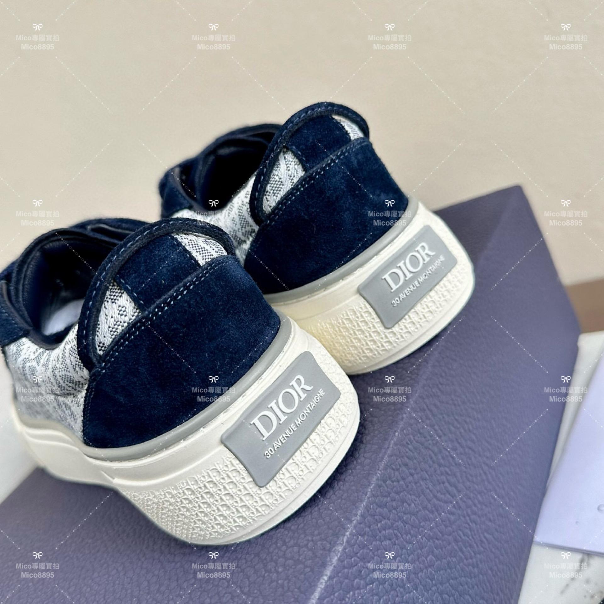 DIOR 藍色絨面 Denim Tears聯名合作款 B33系列 情侶款/男鞋/女鞋/SIZE：女款35-40 男款39-45  