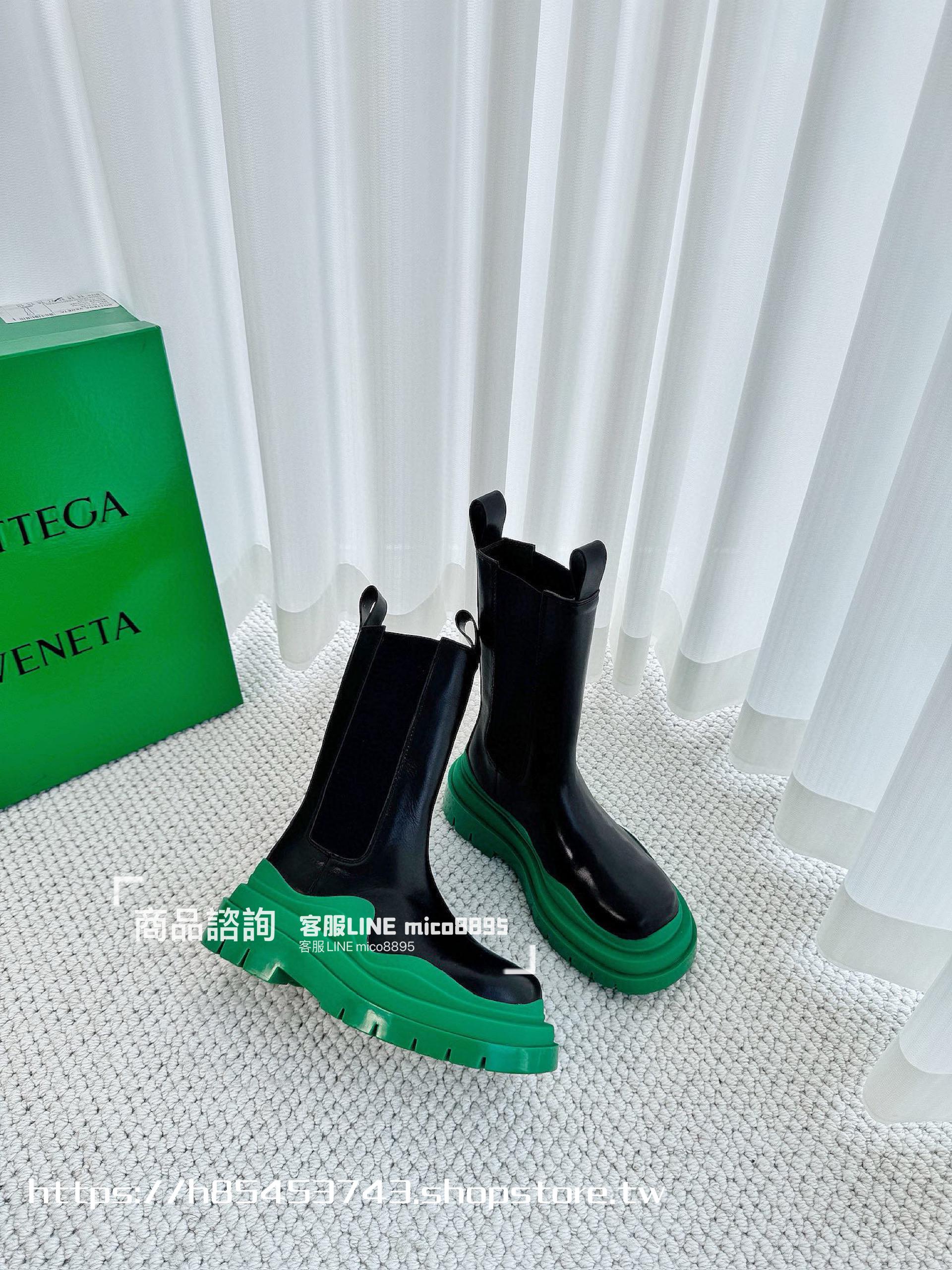 Bottega Venetian 經典系列 經典綠底 厚底中筒靴  35-40