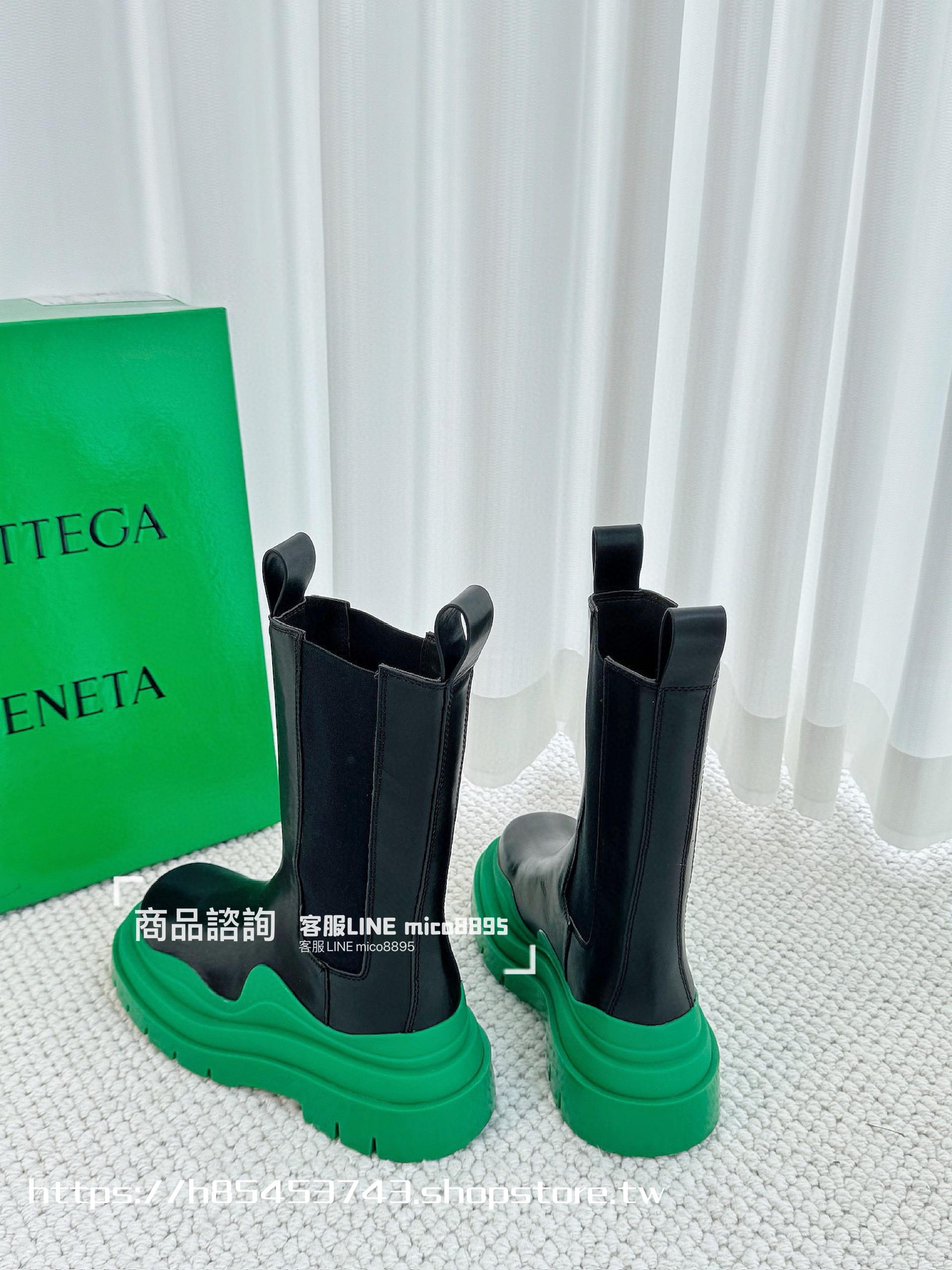 Bottega Venetian 經典系列 經典綠底 厚底中筒靴  35-40