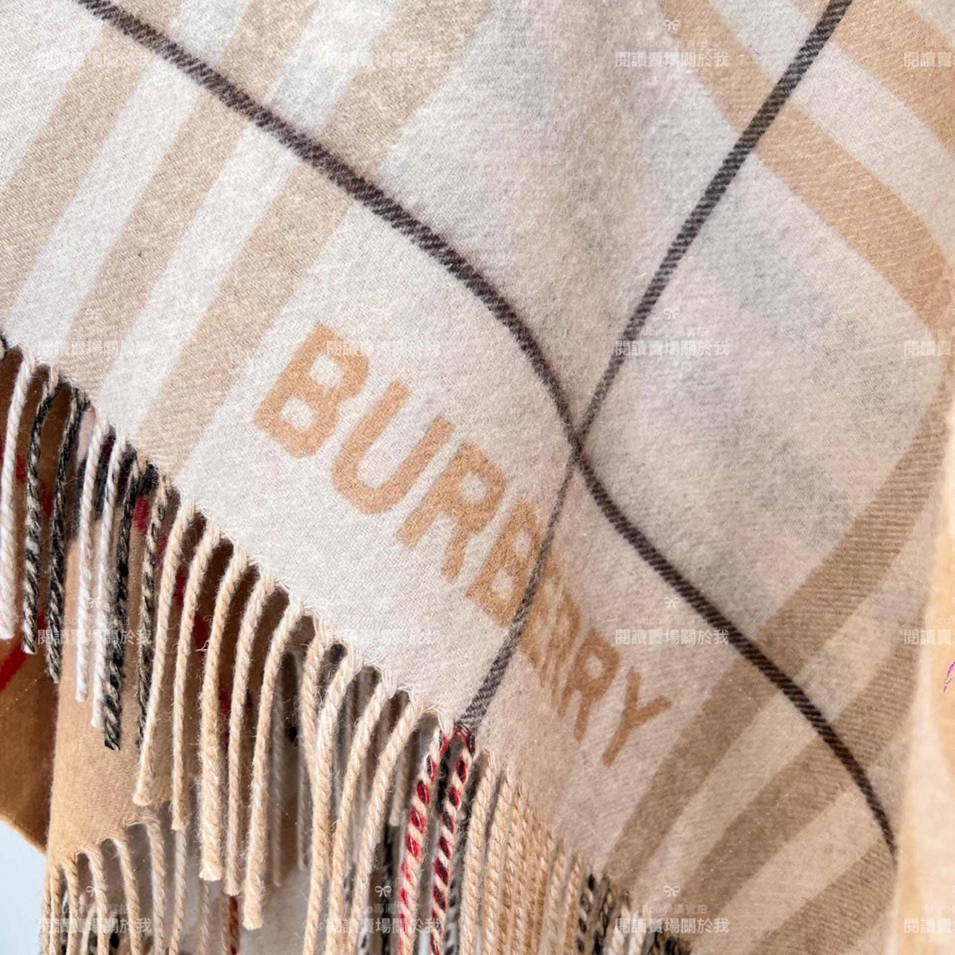 Burberry 新 拼色羊絨斗篷 披肩外套 香檳色 · - 137x152cm 成份 100%山羊絨 