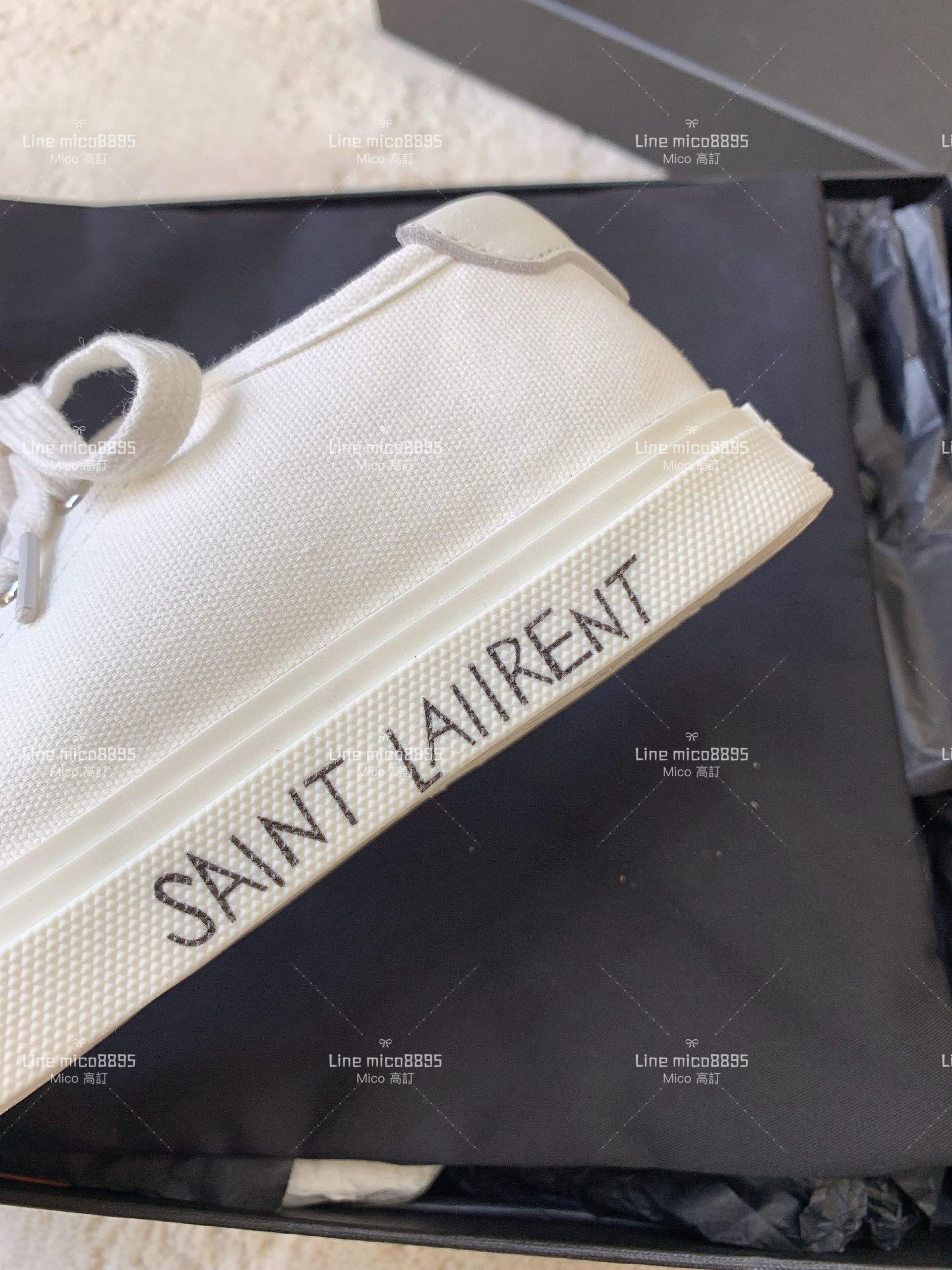 Saint Laurent YSL 2024 秋冬 新款小白鞋 帆布鞋 休閒鞋 35-40