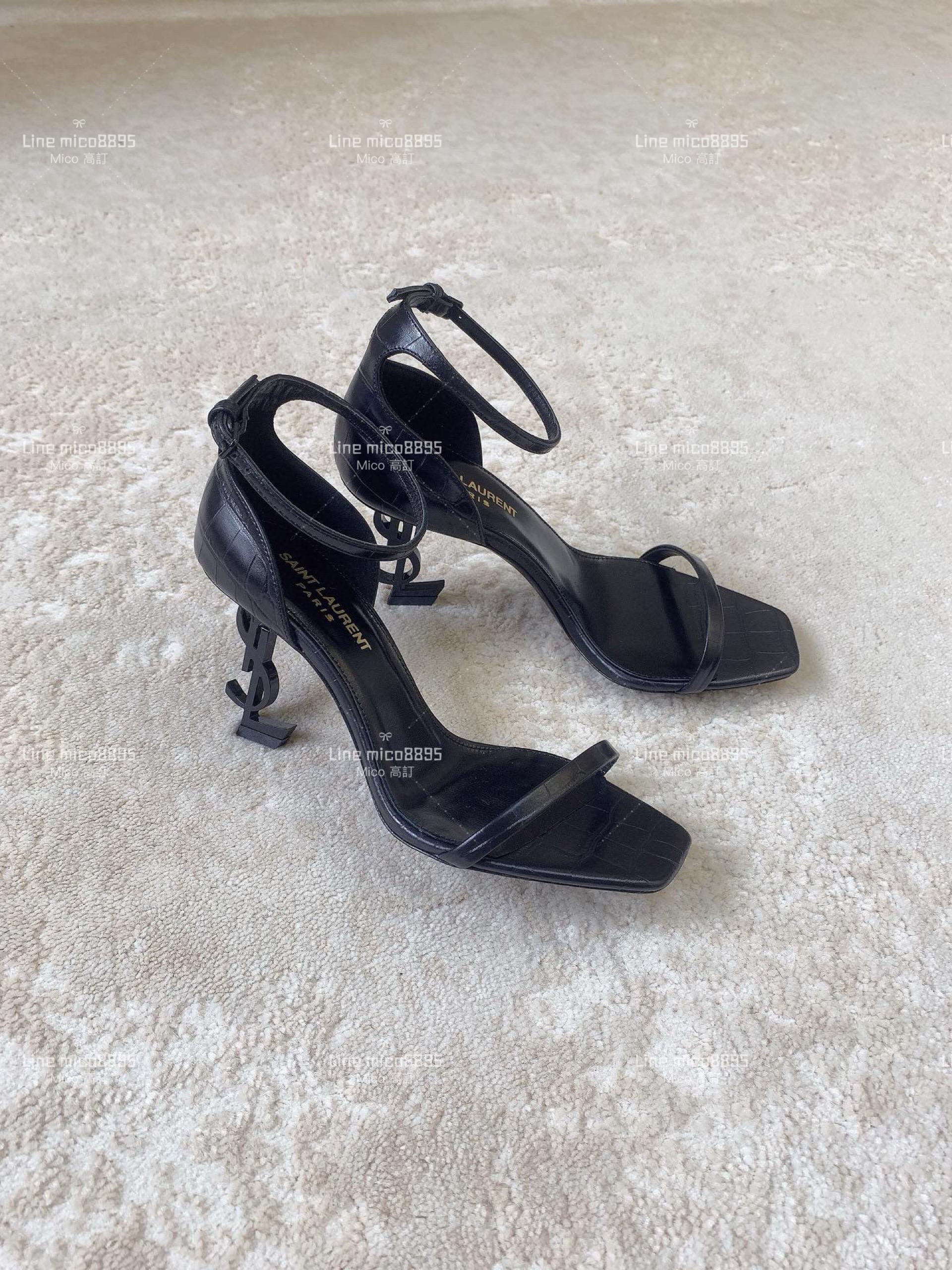 SAINT LAURENT YSL 聖羅蘭字母跟 高跟涼鞋 8.5cm 35-39