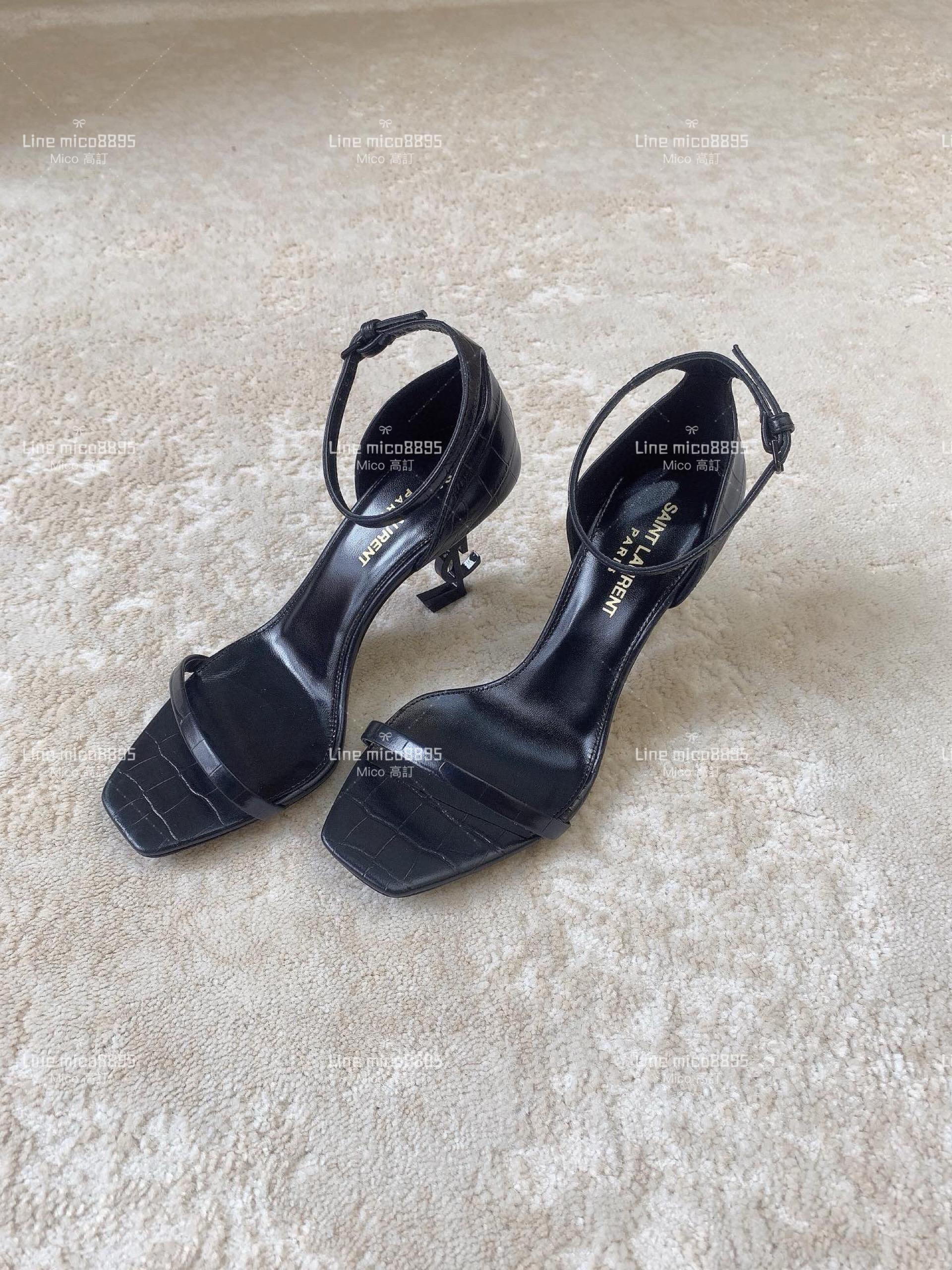 SAINT LAURENT YSL 聖羅蘭字母跟 高跟涼鞋 8.5cm 35-39