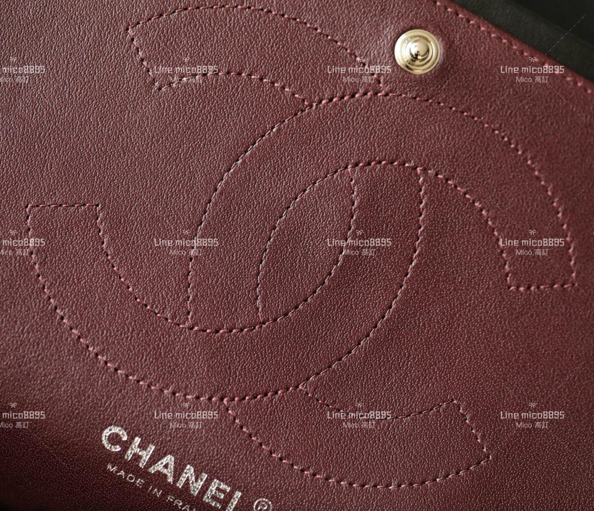 CHANEL Classic Flip Jumbo CF 口蓋包 黑色/羊皮/銀釦 30cm