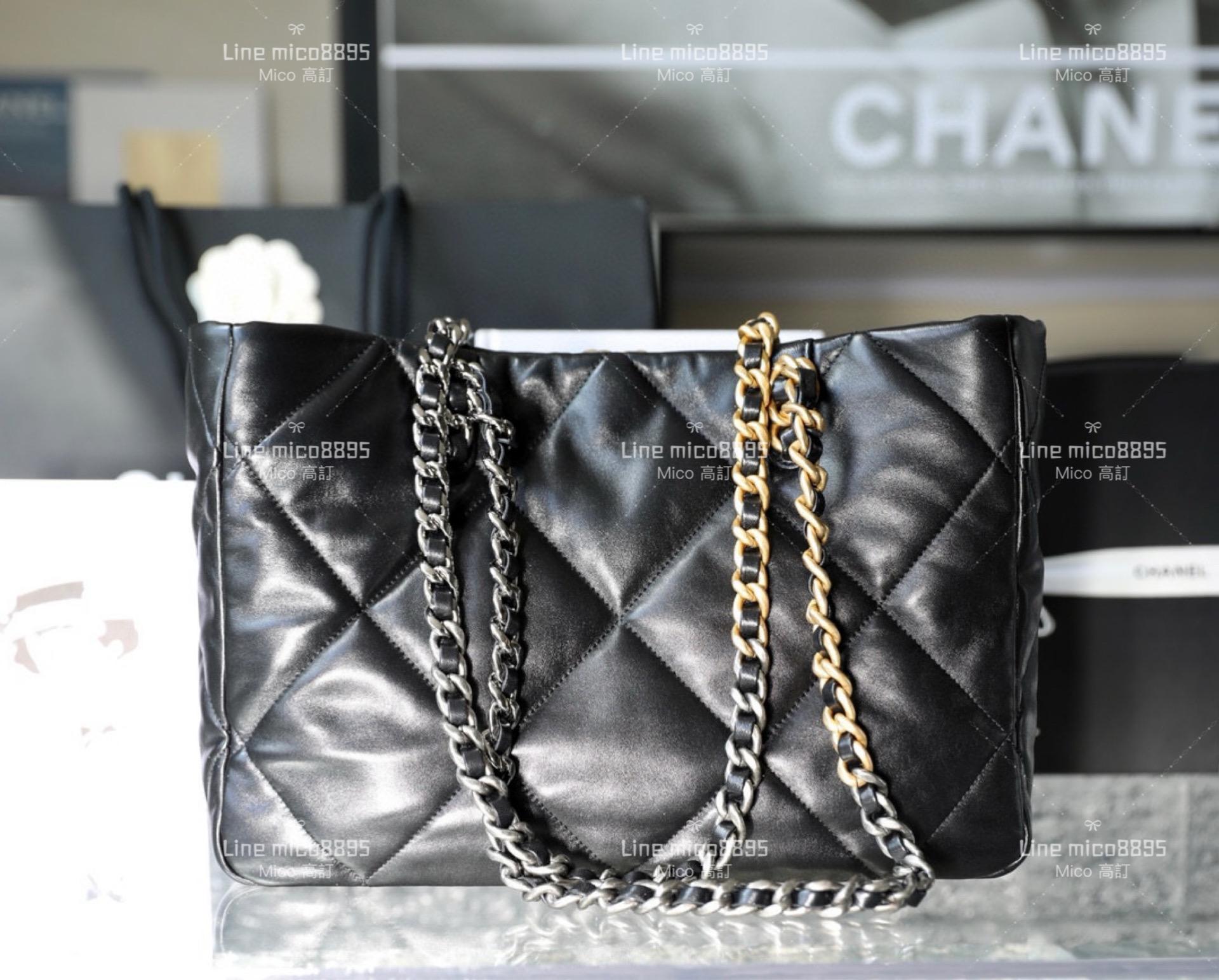 CHANEL 19系列 橫款19Bag Tote托特包 小羊皮 41cm