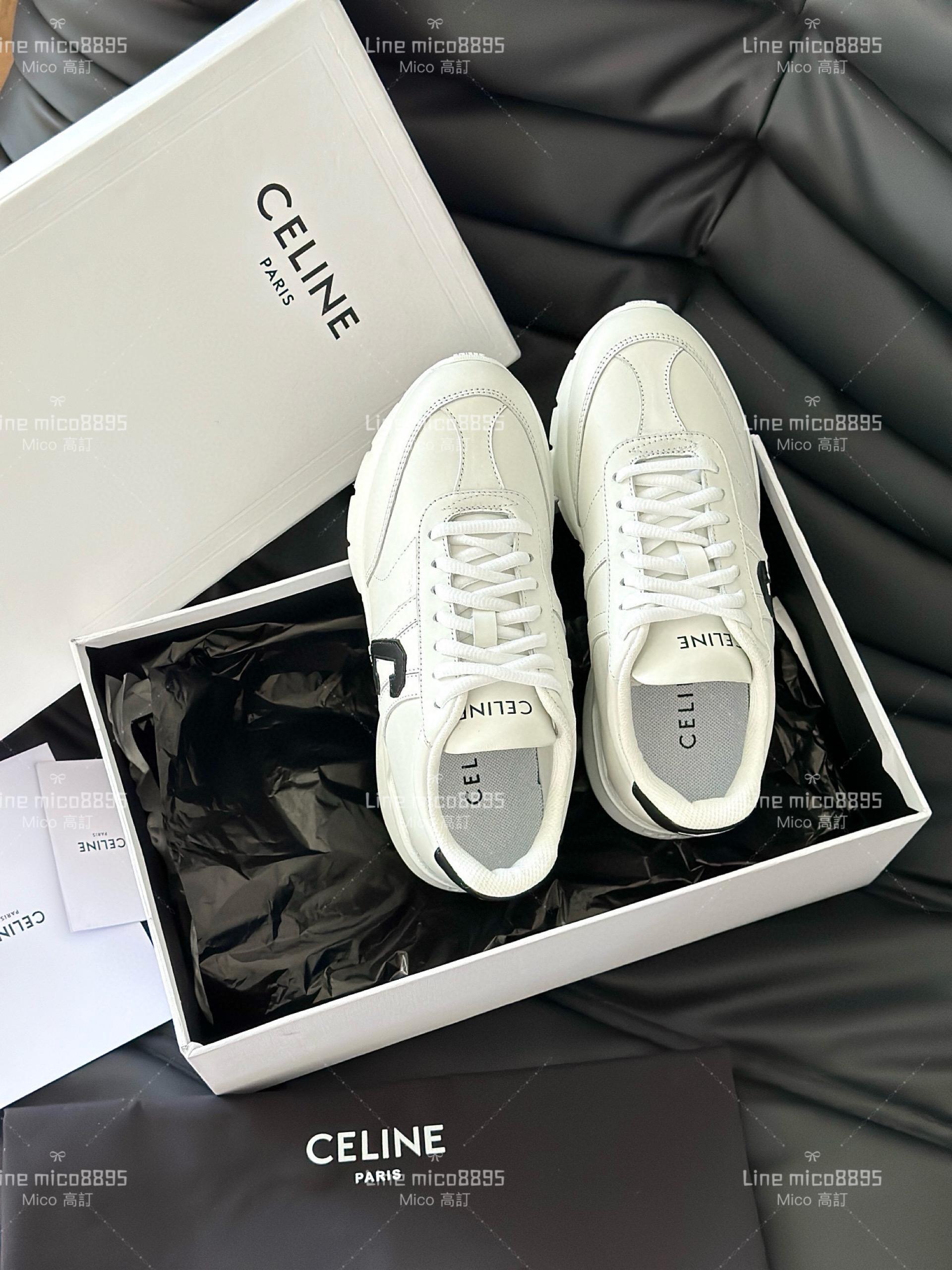 Celine 24早春新款老爹鞋小白鞋 35-40 黑x白