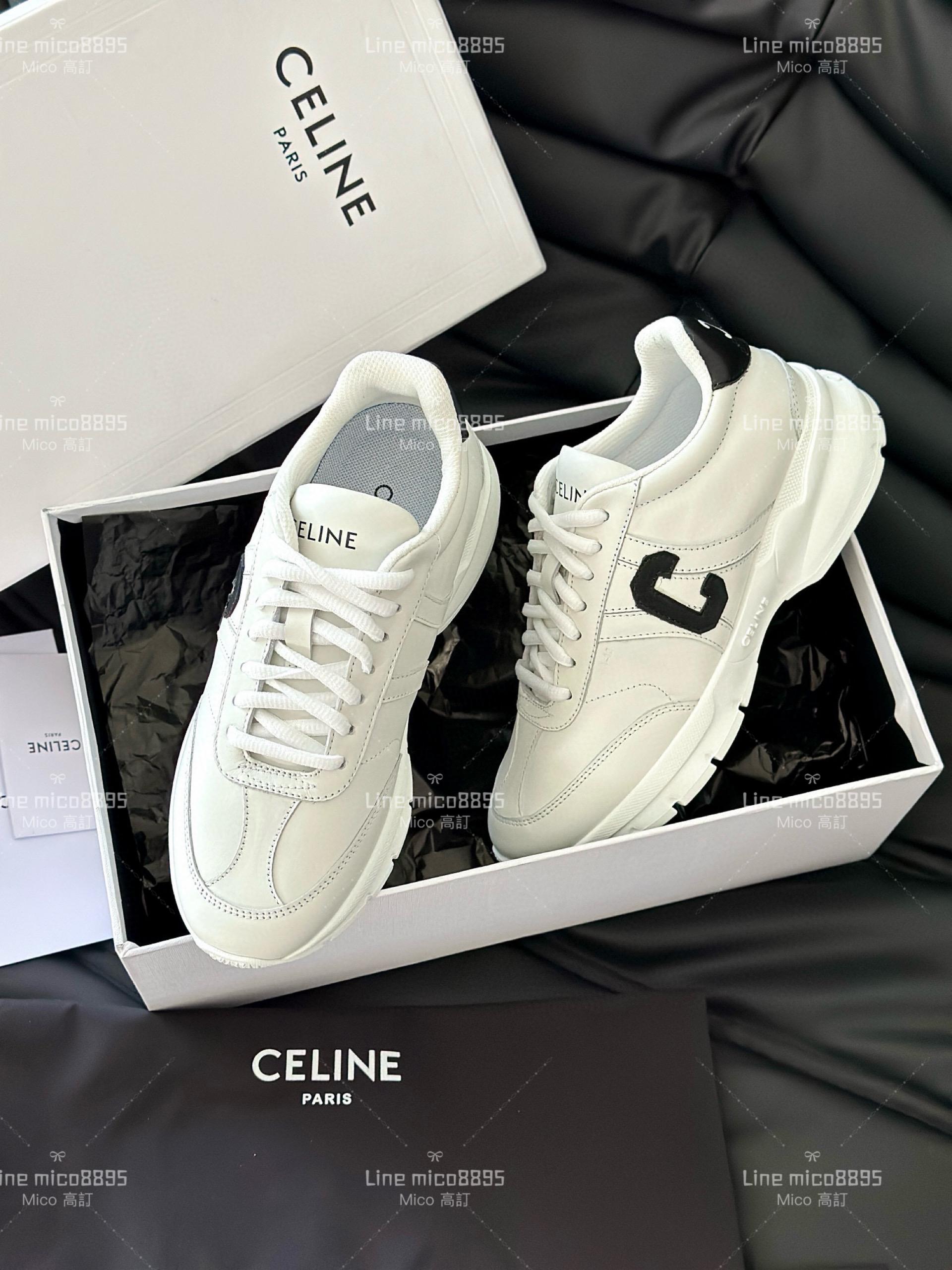 Celine 24早春新款老爹鞋小白鞋 35-40 黑x白