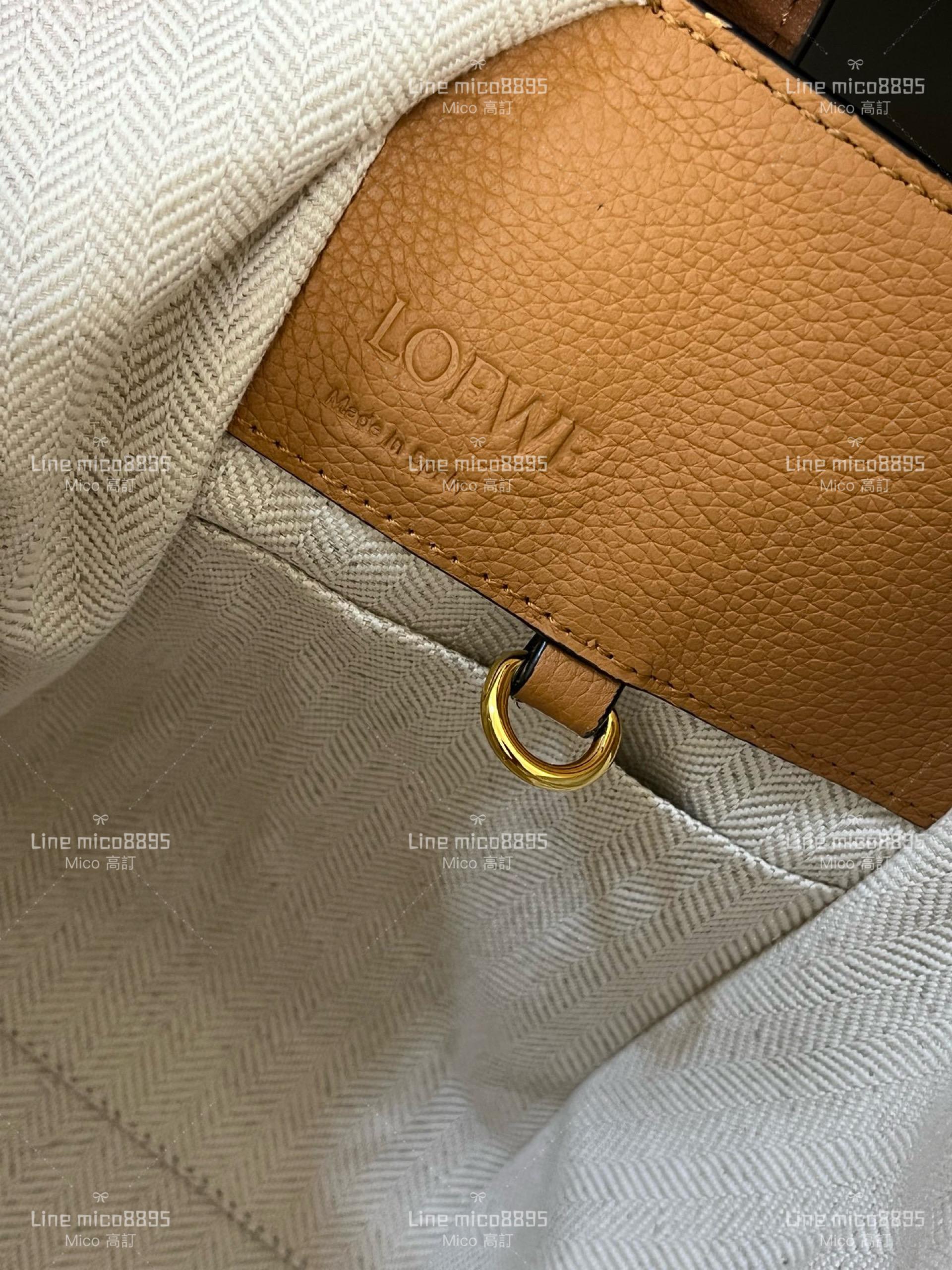 Loewe Hammock bag 吊床包 ｜焦糖色/荔枝皮革 真皮/牛皮 新尺寸 20cm 手提斜跨包/水桶包