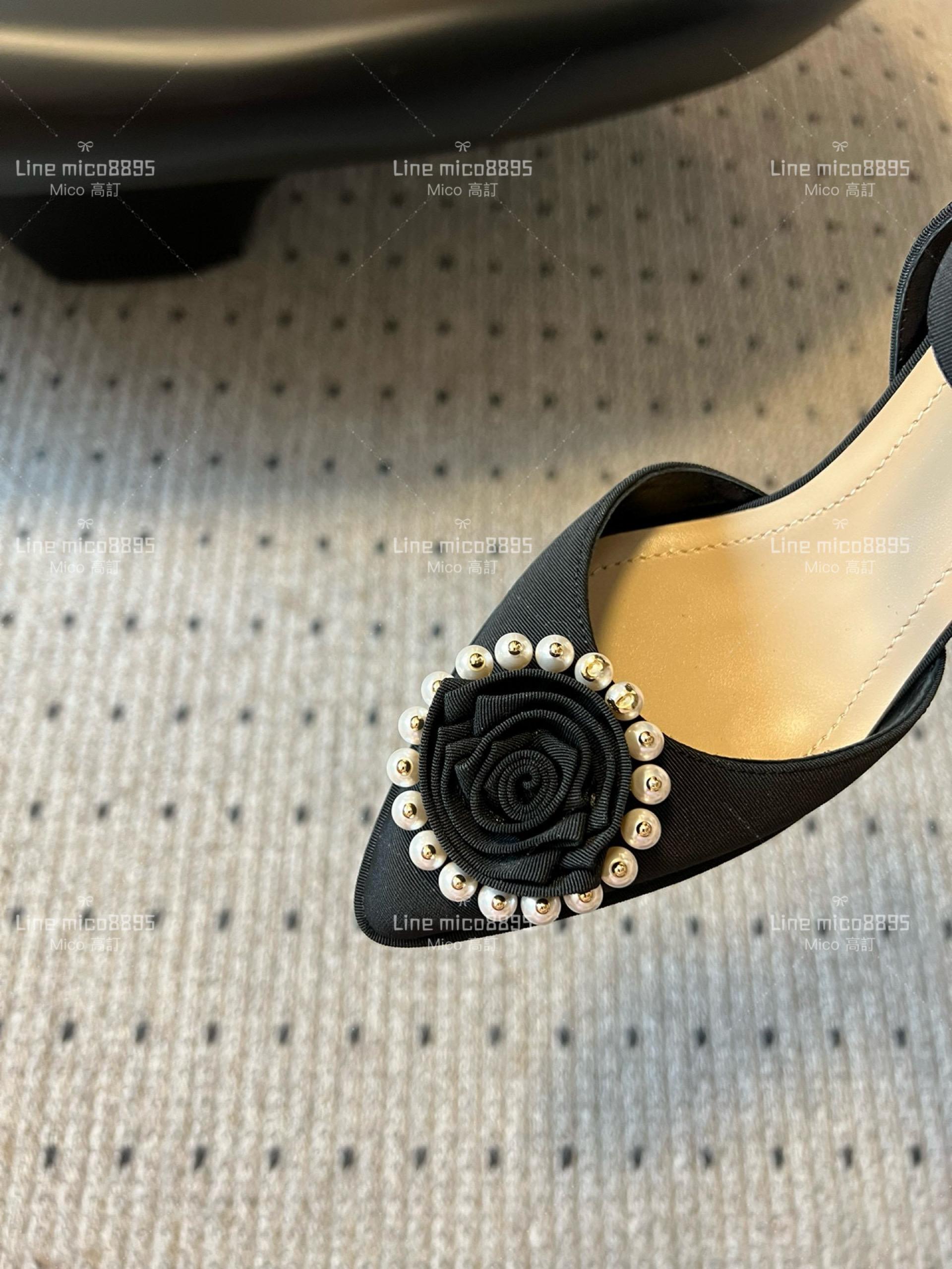 Dior 貓跟珍珠花 腕帶高跟涼鞋 跟高6.5cm 35-40