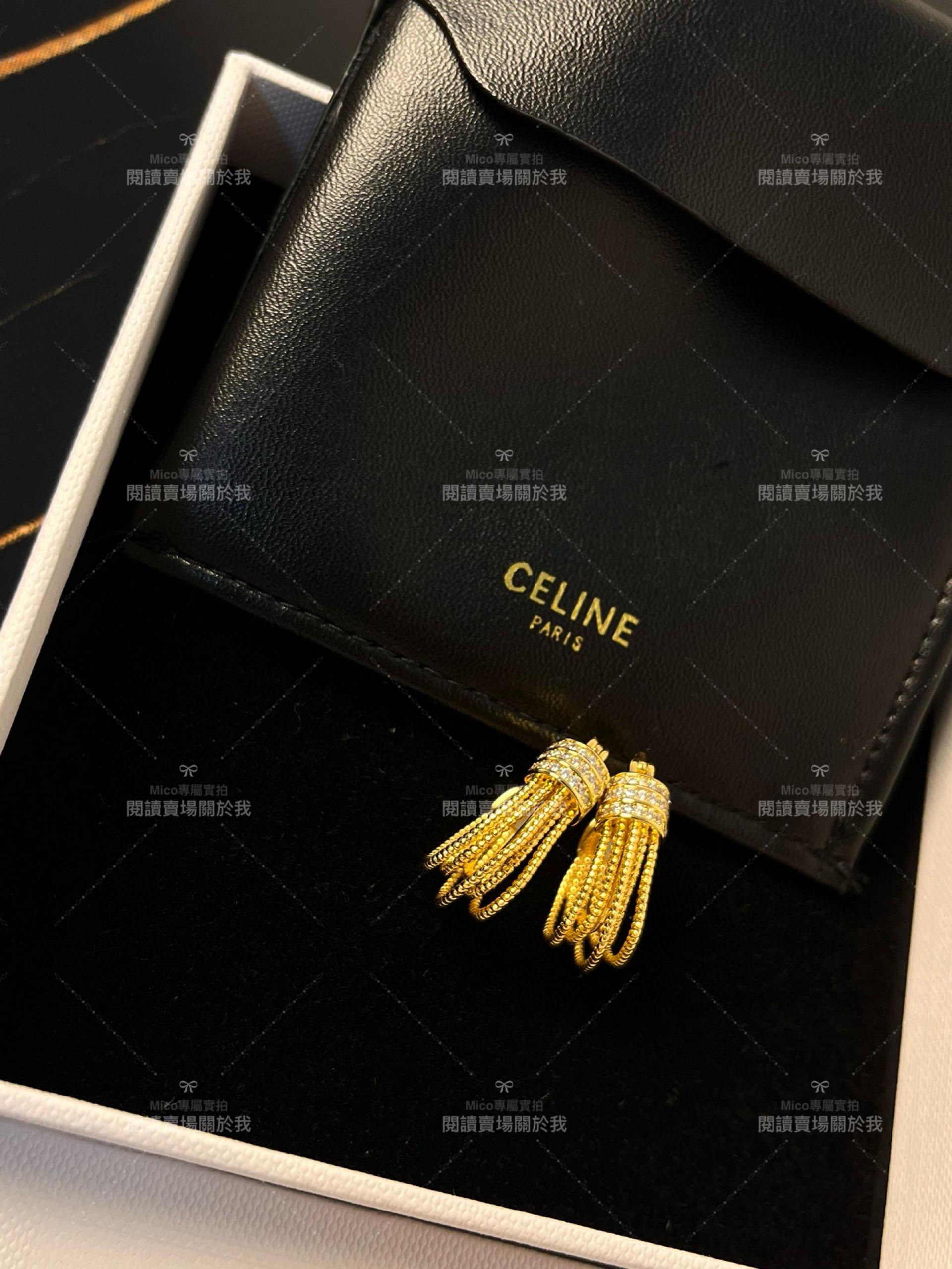 Celine 簡約風 金屬捆線半圈耳環/耳釘