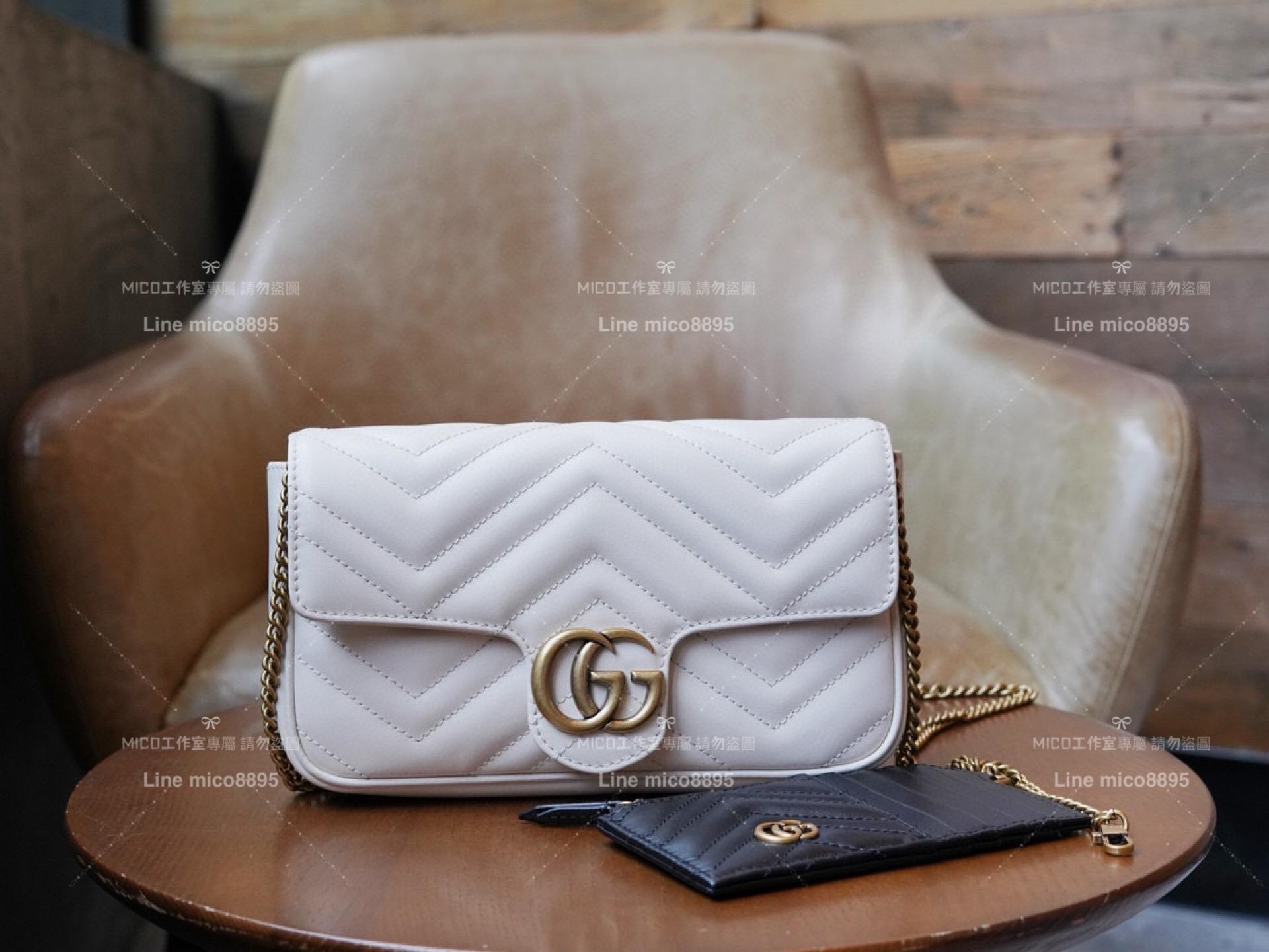 GUCCI 古馳 Marmont系列迷你手袋 WOC（配卡包） 白色 21cm