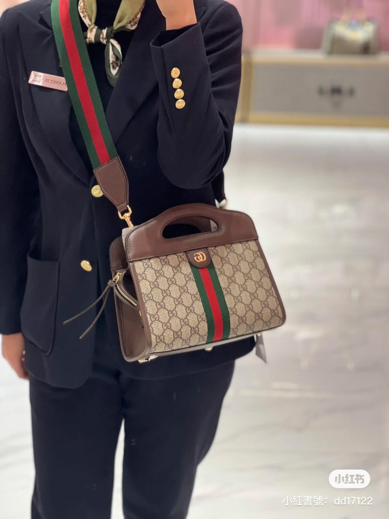 GUCCI 古馳 GG Ophidia系列經典老花 手提斜跨信封包 25.5cm（配有兩副肩帶）