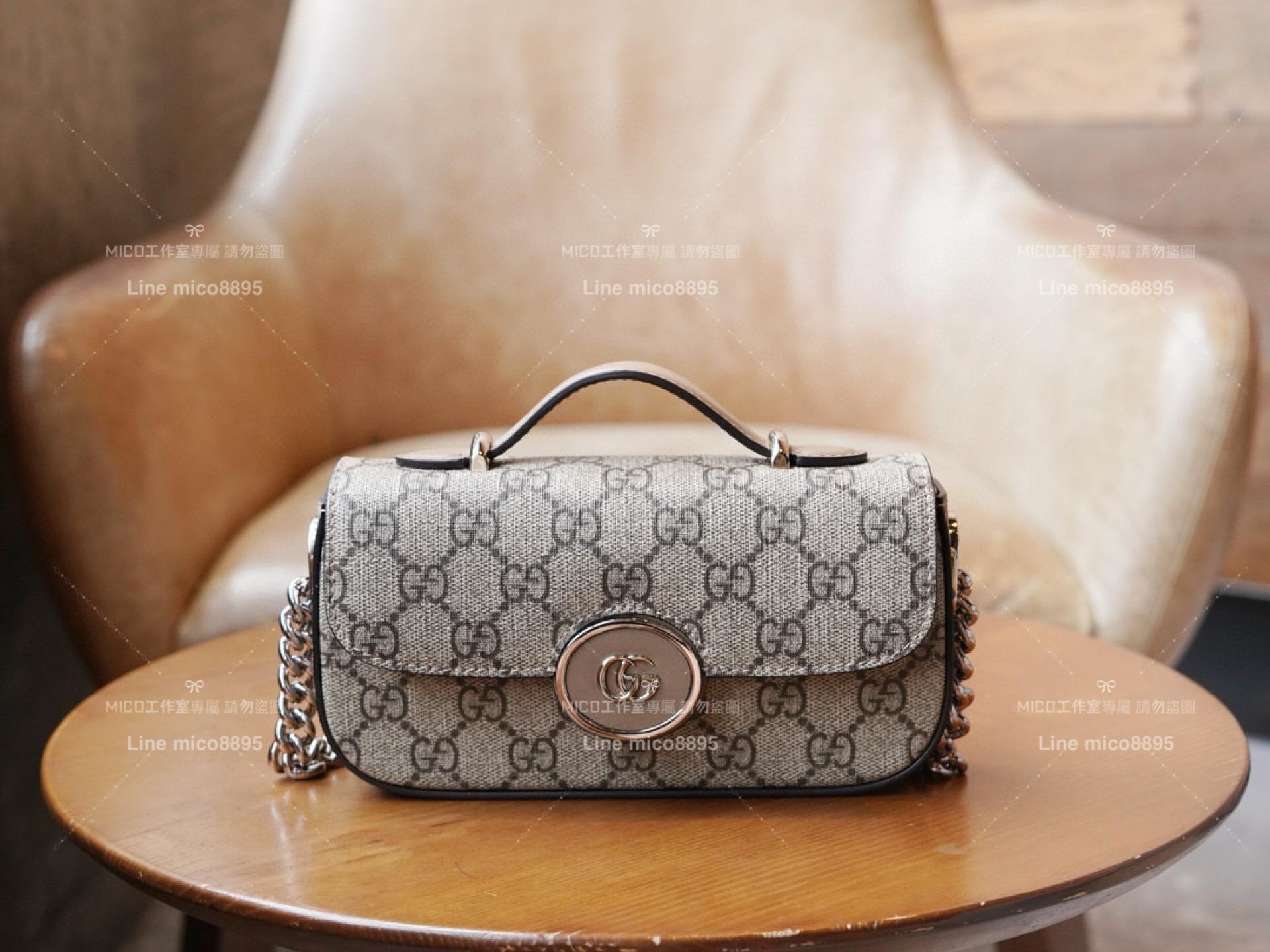 GUCCI 古馳 GG 經典老花 超mini Petite 斜挎鏈條肩背包/斜跨包/女包/18.5cm