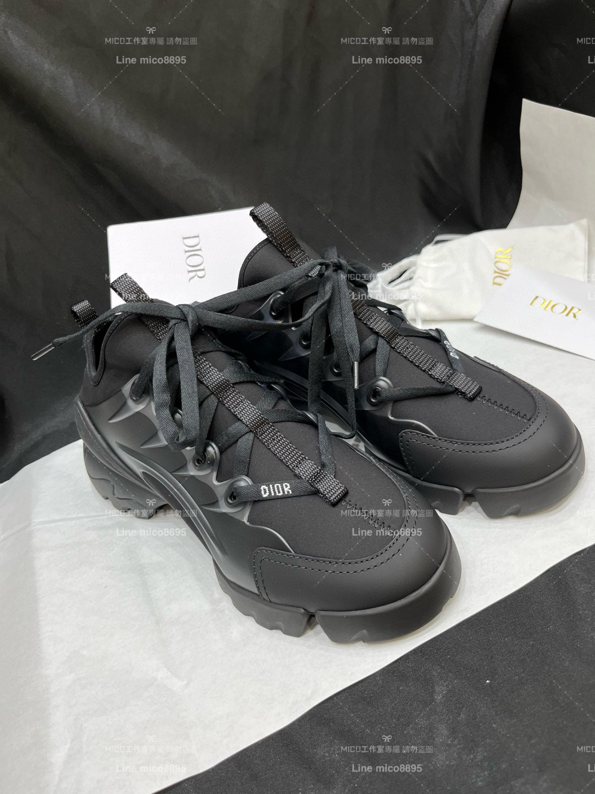 DIOR｜經典款老爹鞋 D-Connect 運動鞋 黑色科技布料35-39