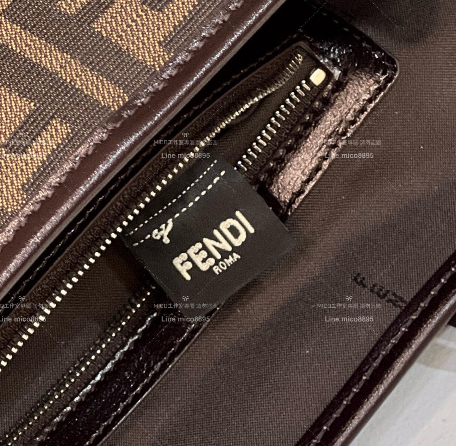 FENDI 實用款 雙F老花手提單肩TOTE包 | 購物包 帆布材質立挺耐用不塌軟 34cm