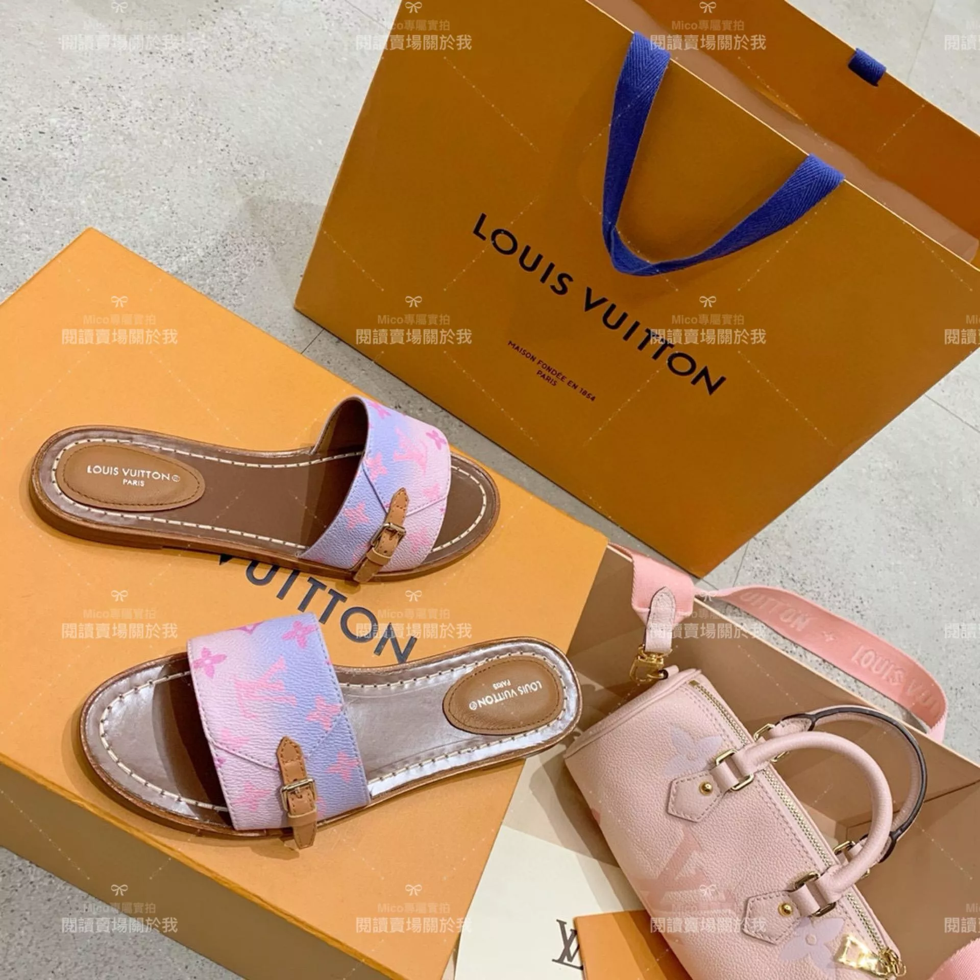 LV  Louis Vuitton ｜LOCK IT 漸變色 平底拖鞋 35-40