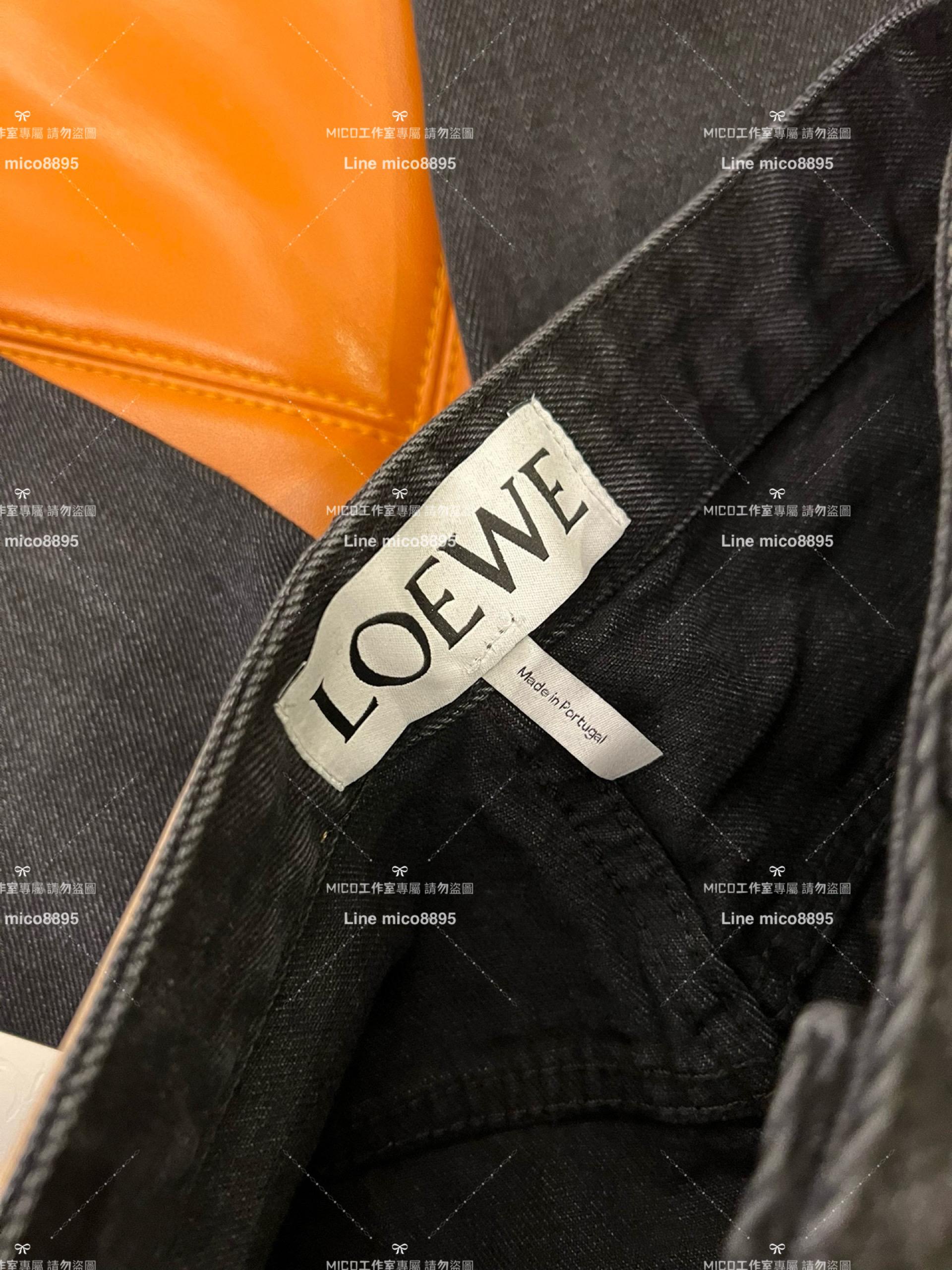 Loewe 24新款 激光燒花牛仔褲 黑色 直筒褲