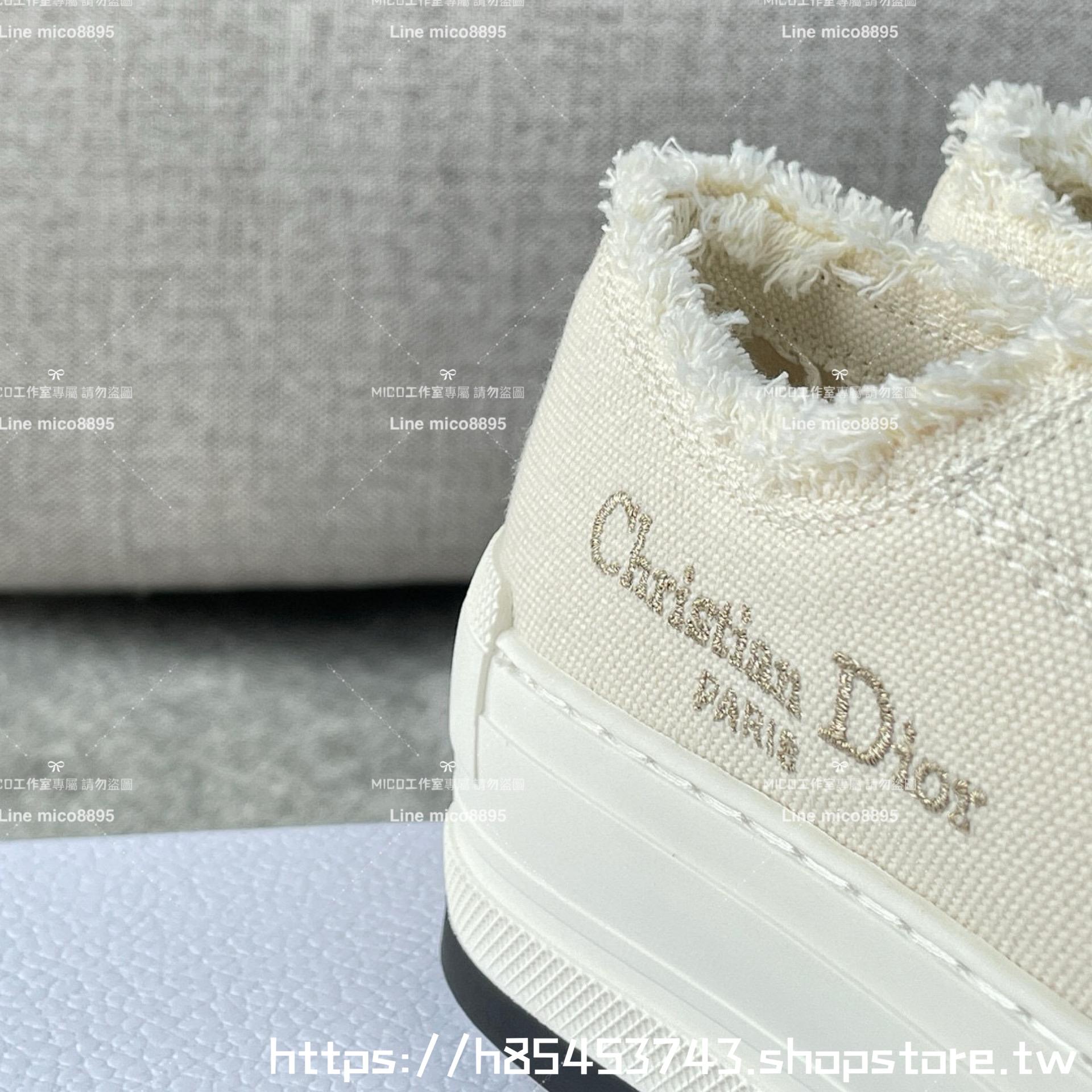 Dior 迪奧 米白色 Walk'n'Dior 厚底運動鞋 帆布厚底帆布鞋 休閒鞋 35-40