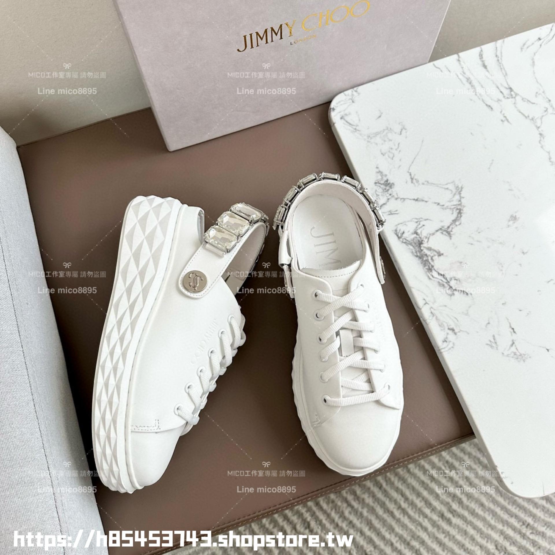 Jimmy Choo 最新白色 DIAMOND SLING系列運動便鞋 涼鞋 35-40