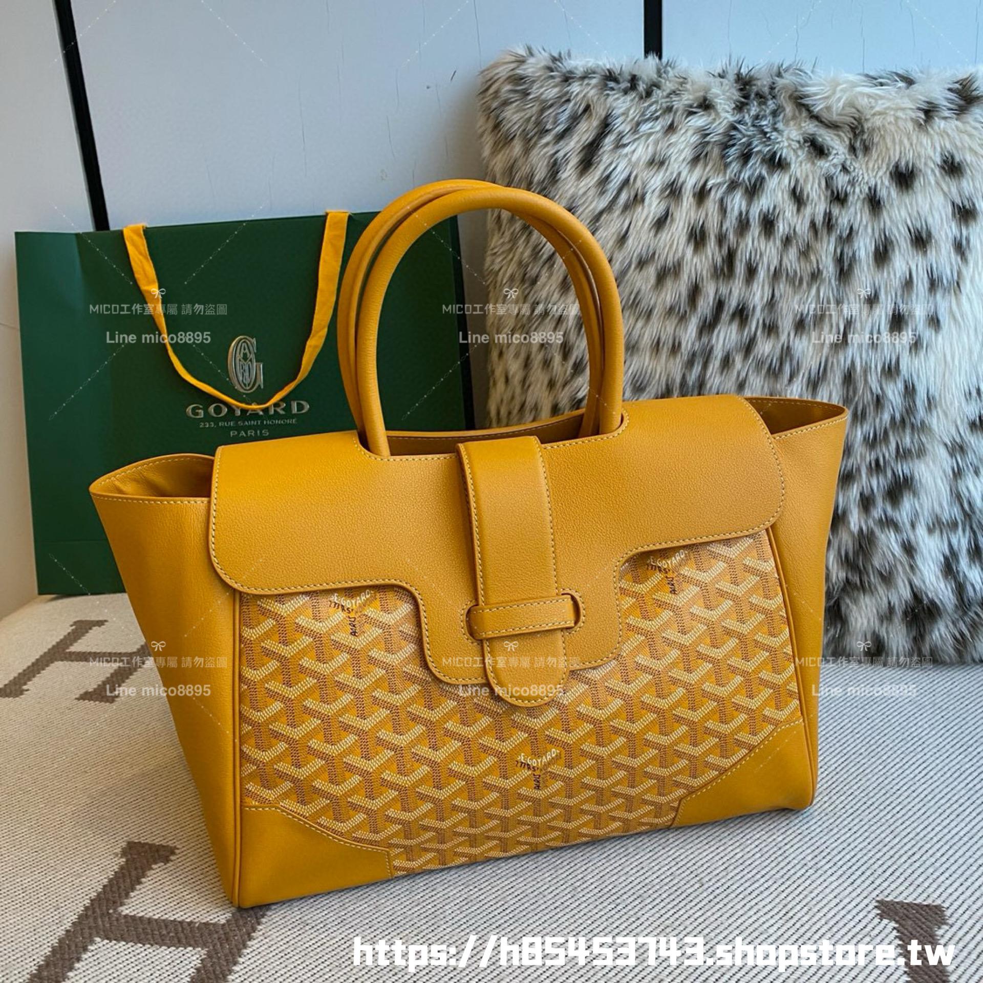 Goyard 戈雅 saigon VIC tote 黃色 西貢包/托特包 可放筆電 34×25×16cm (手柄高40cm)