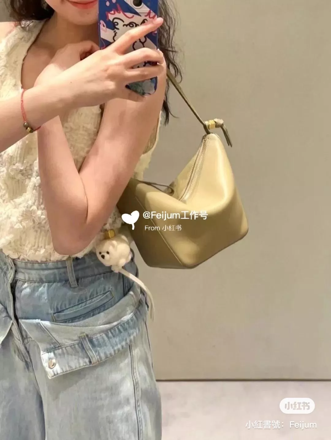 Loewe 泥土綠 Mini Hammock Hobo bag 小牛皮 可調節長短 可斜跨肩背 28cm （寬肩帶/吊飾另配）