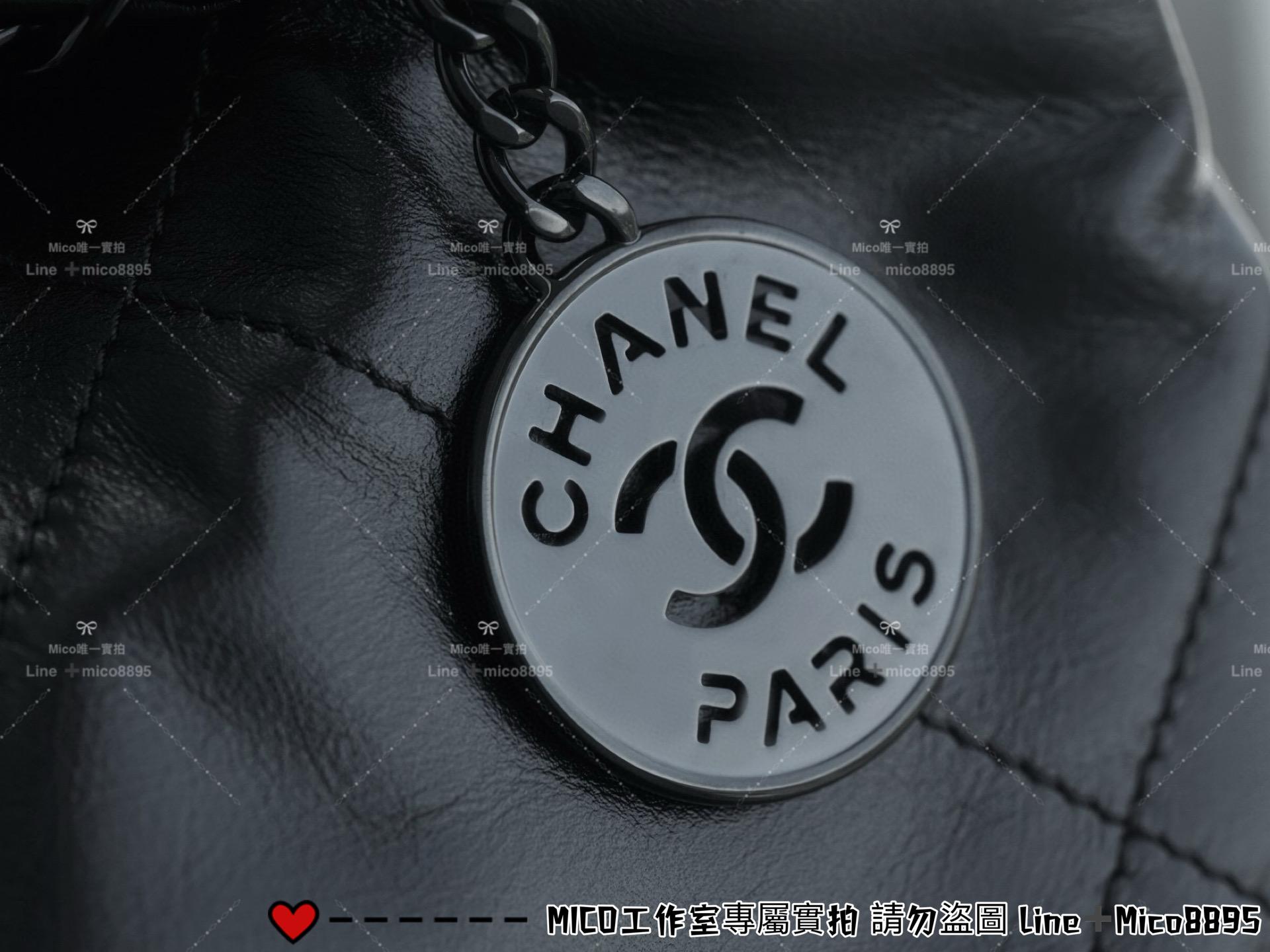 CHANEL 22k so black 全黑款 22Bag/22包 購物袋/媽媽包 小號35cm