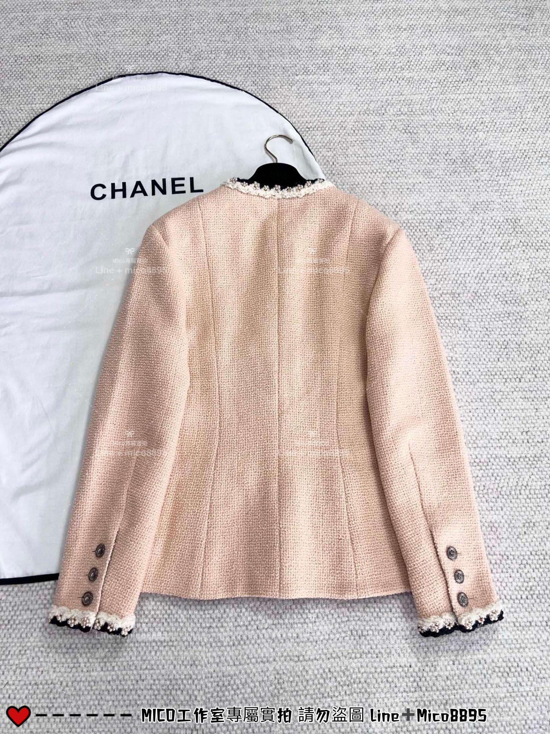 CHANEL 高訂服飾｜24A手工坊 米色手工編織串珠織帶外套 36.38.40