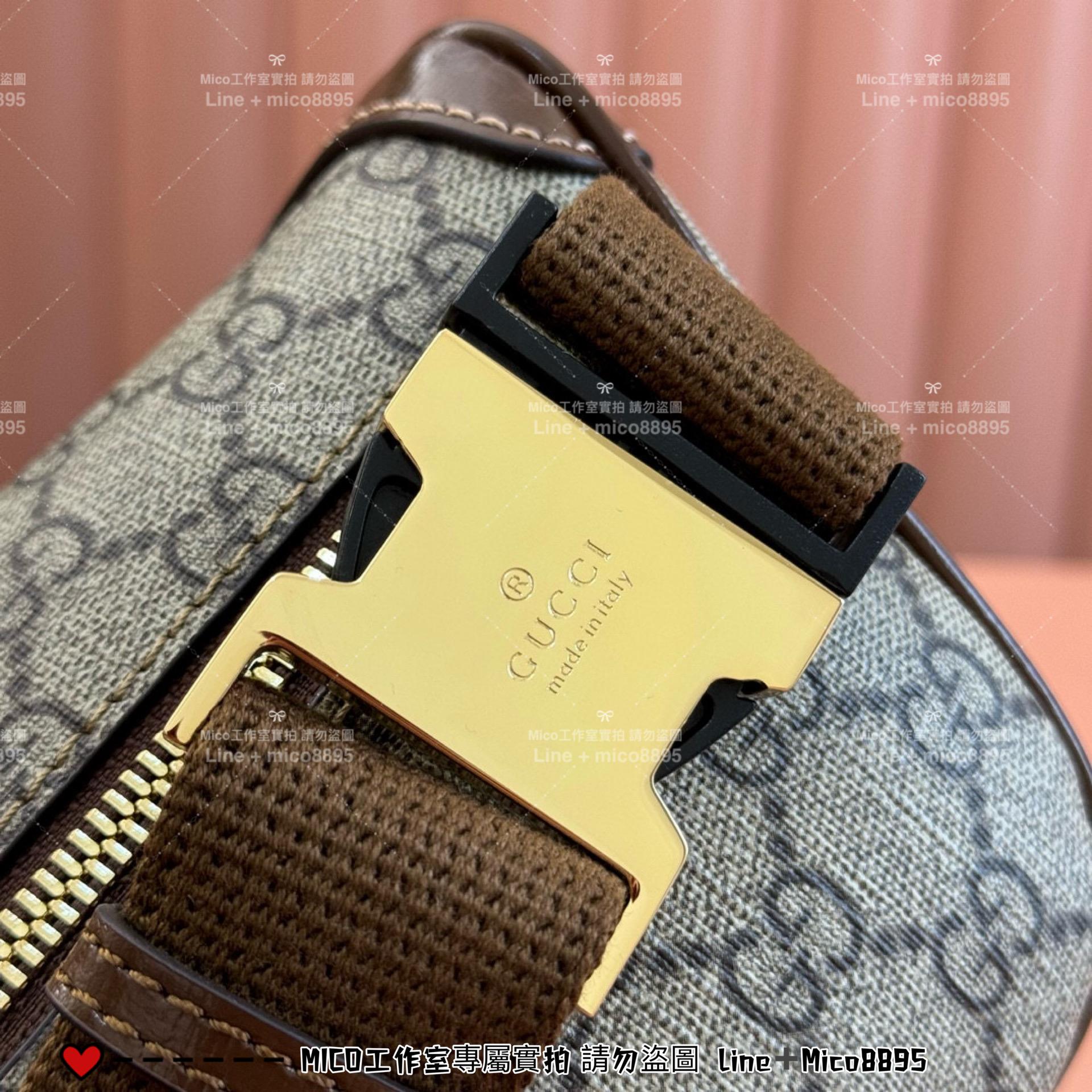 GUCCI 棕色小號 Ophidia系列老花腰包 Retro胸包 男包 女包 小號24cm