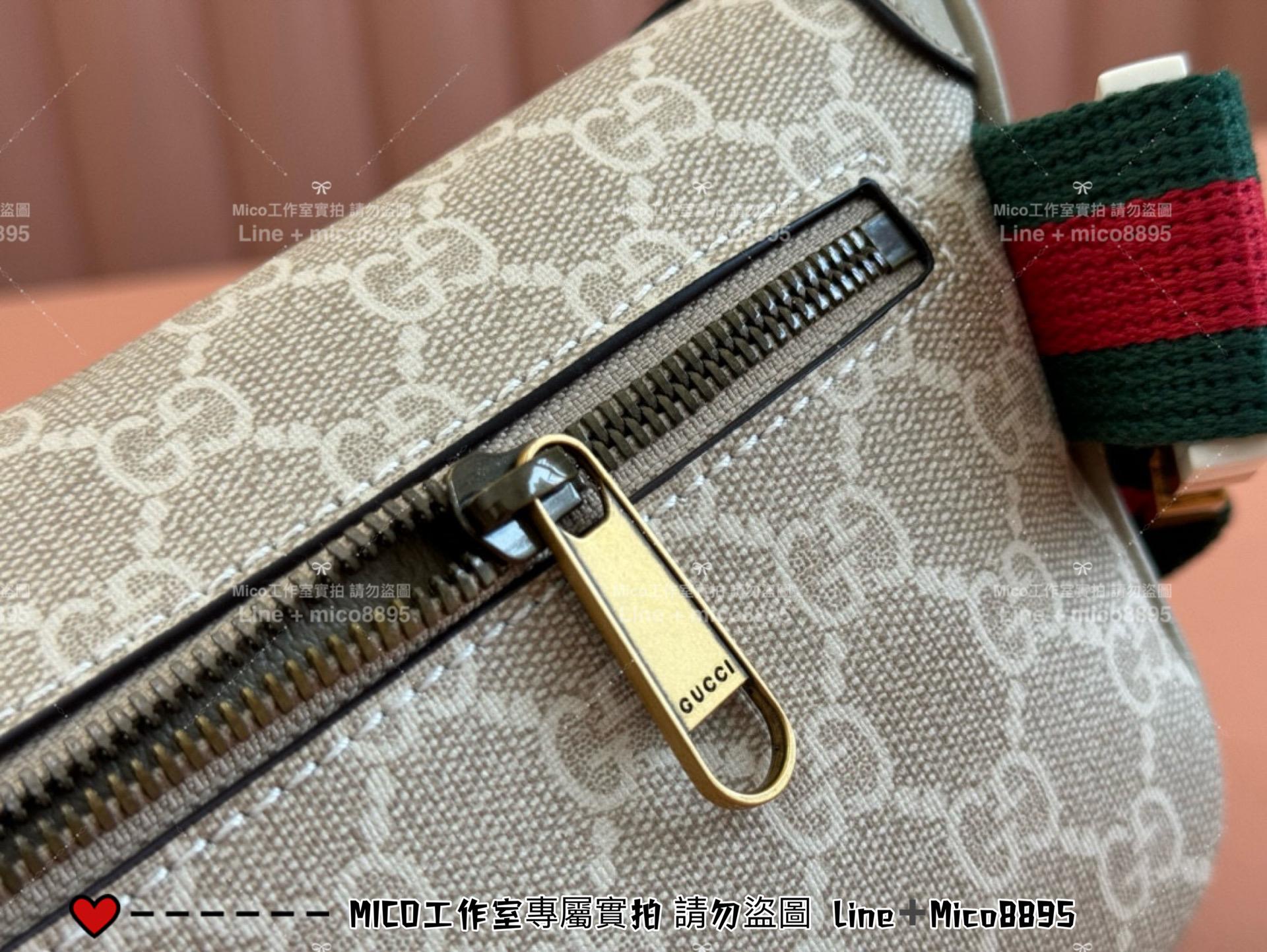 GUCCI 米色小號 Ophidia系列老花腰包 Retro胸包 男包 女包 小號24cm