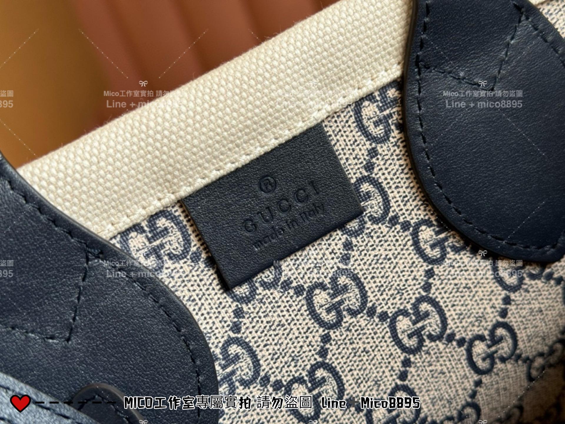 GUCCI 24春夏款 帆布托特包 烏木色小號 28cm 可手提與斜挎