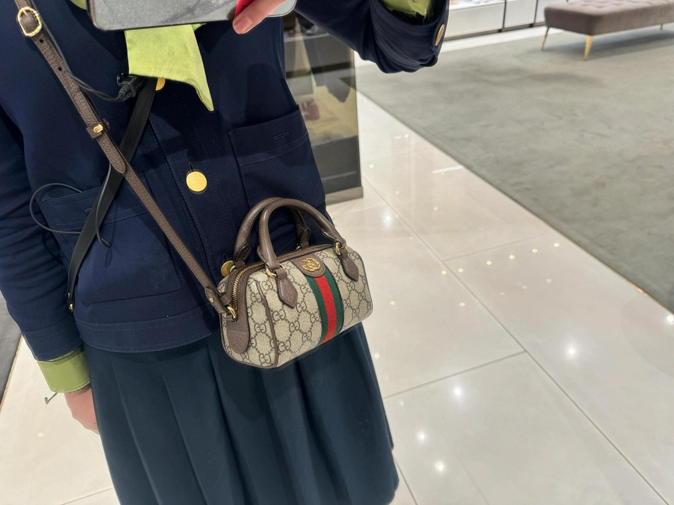 GUCCI 迷你波士頓包/枕頭包 Ophidia 搭配可拆式肩帶 16cm