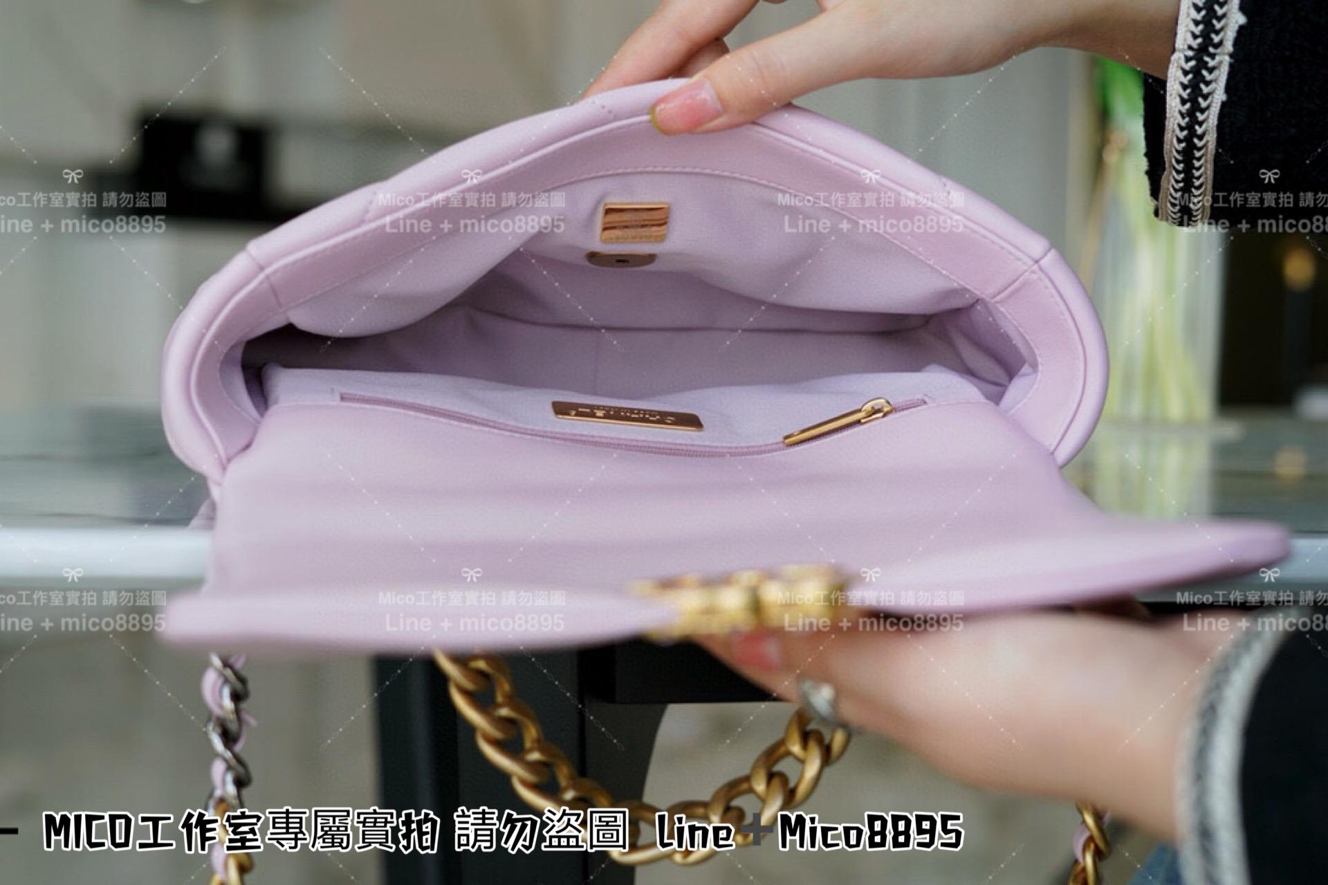 CHANEL 19系列 櫻花粉小號/19Bag 19包 枕套包 斜跨手提包 26cm