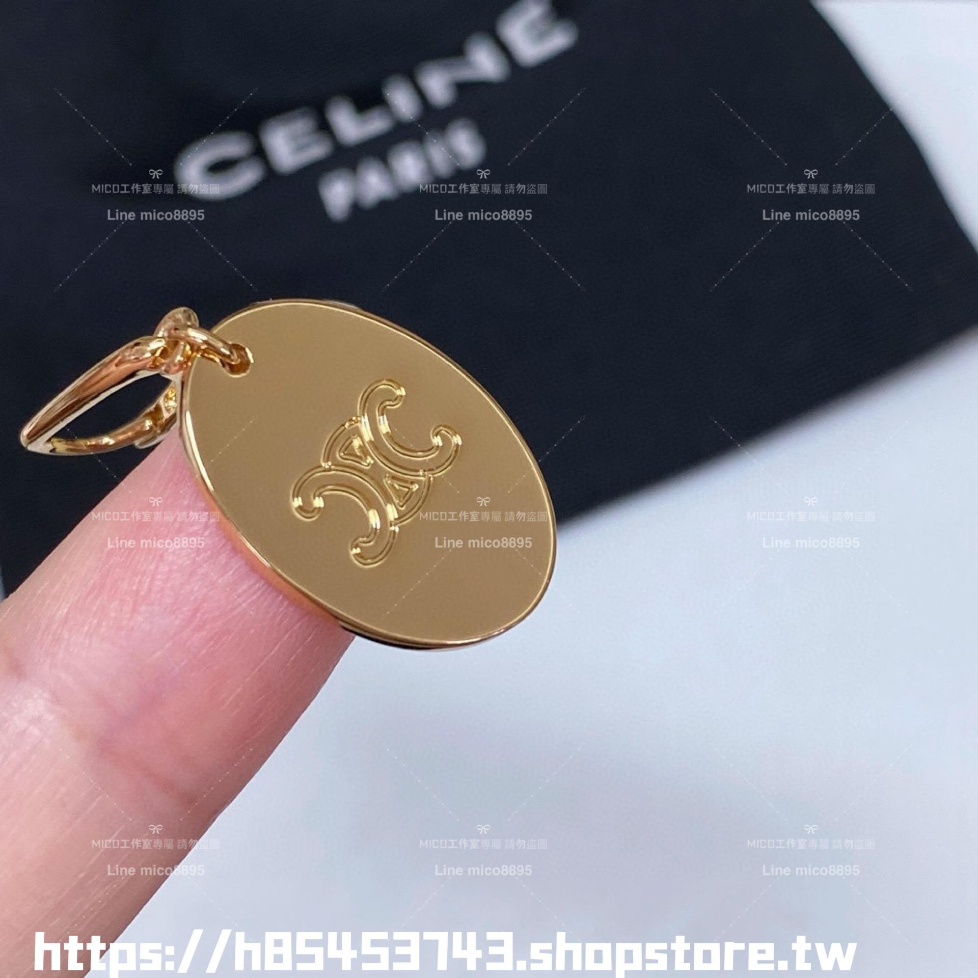 Celine 經典凱旋門+十字架 不對稱設計款耳環