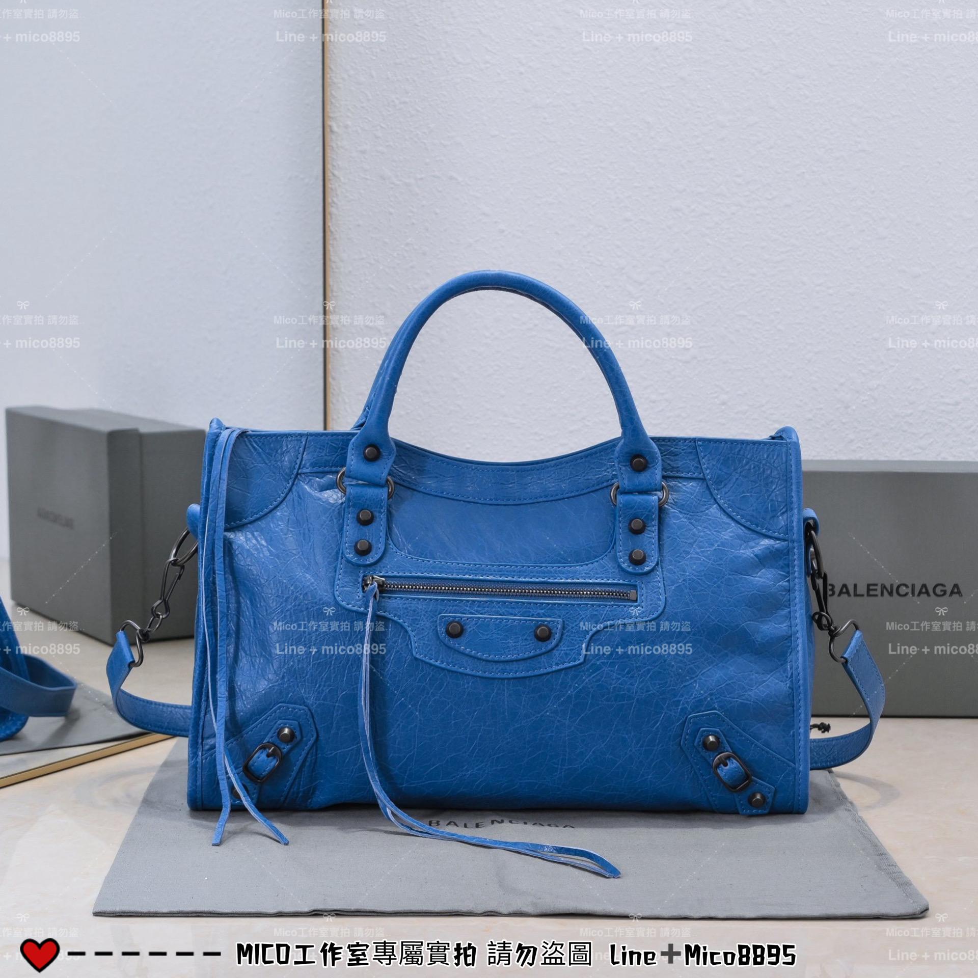 BALANCIAGA 羊皮/真皮 黑釦系列五個色 Le City Bag－Medium 中號 新版本機車包 通勤包 媽媽包 38cm