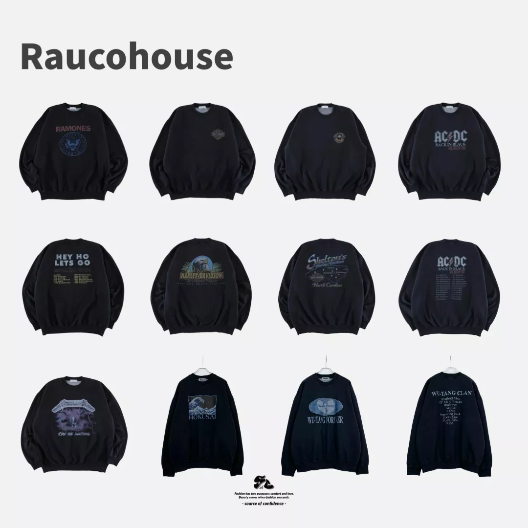 Raucohouse 多款樂團復古冷色大學Tee