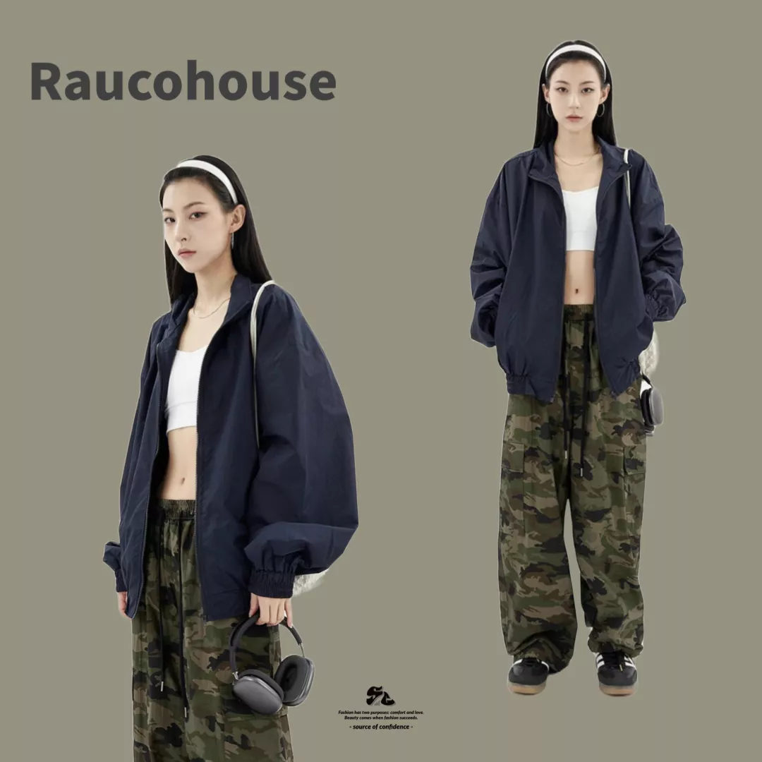 Raucohouse 立領運動合身輕柔風衣外套