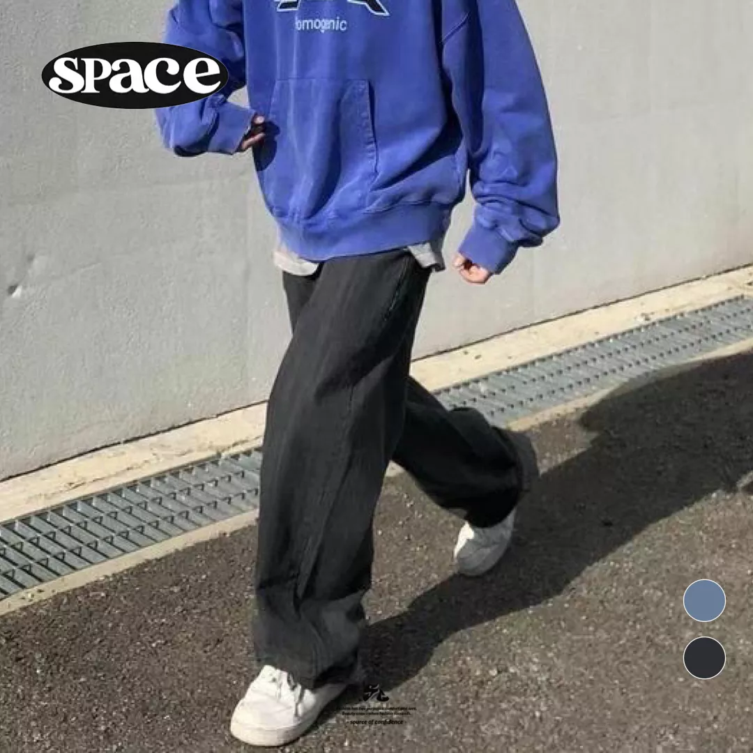 SPACE 復古紋路街頭丹寧牛仔褲