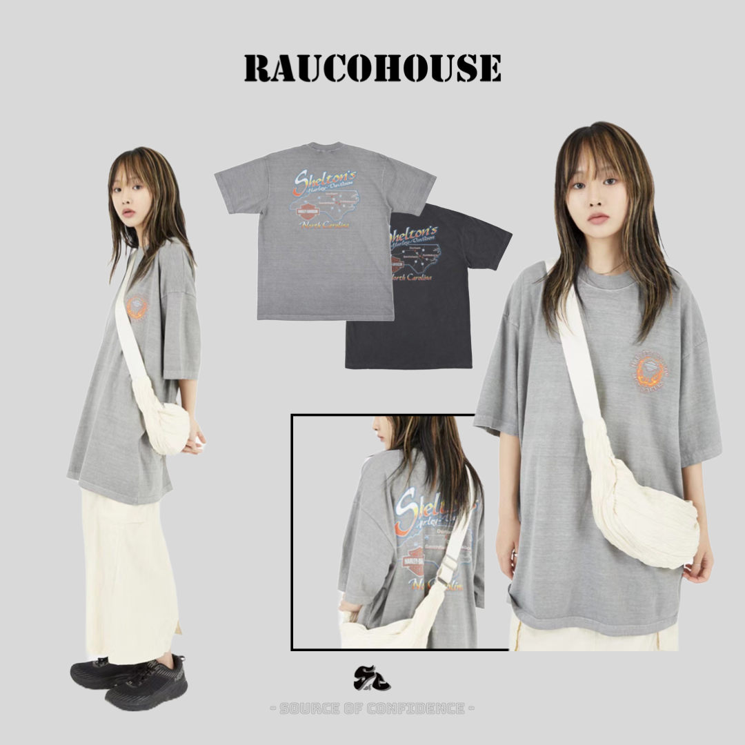 Raucohouse Harley Davidson Sheltons 印花短Tee