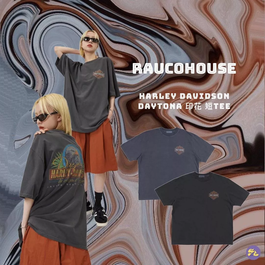 Raucohouse Harley Davidson Daytona 印花短Tee