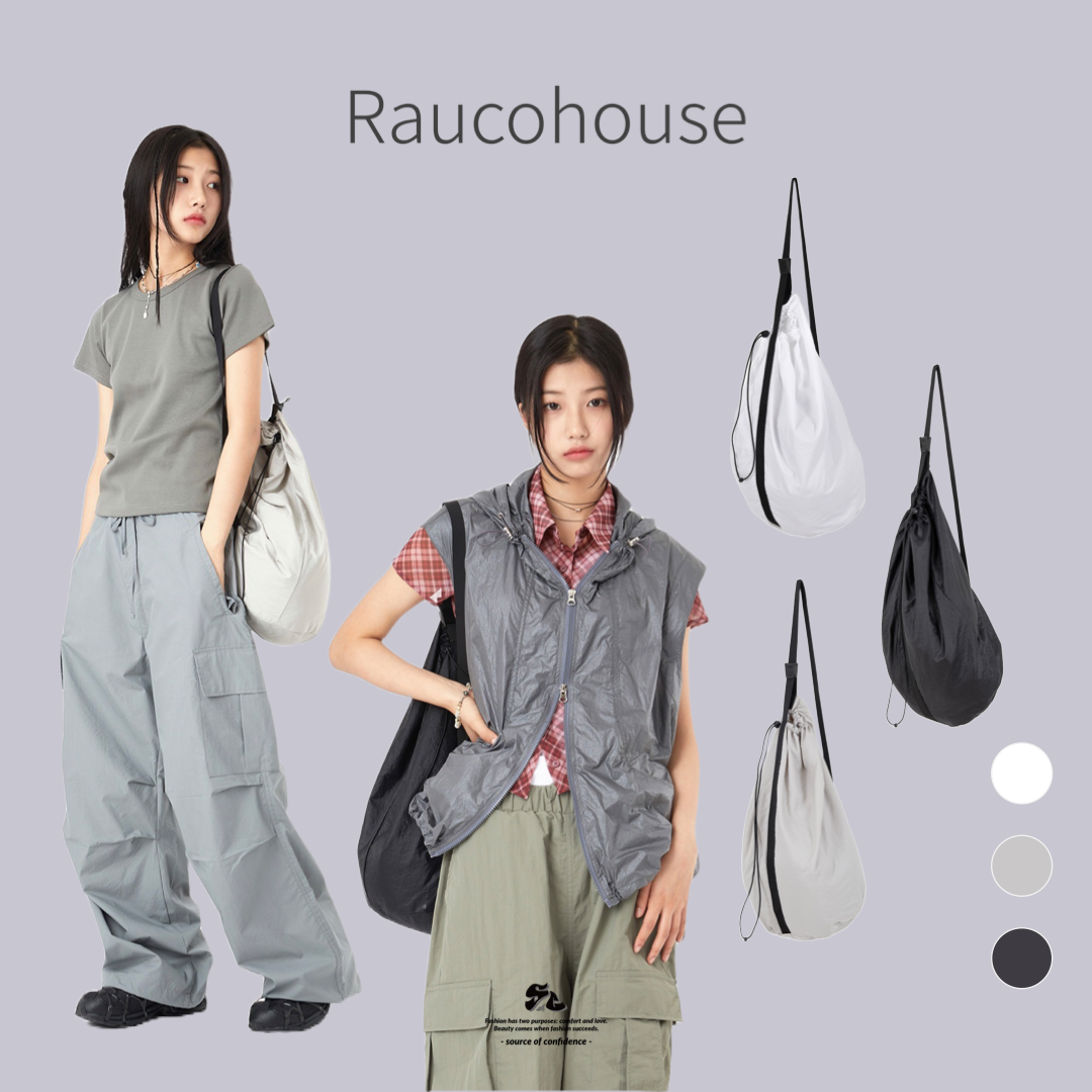 Raucohouse 海灘尼龍束口單肩包