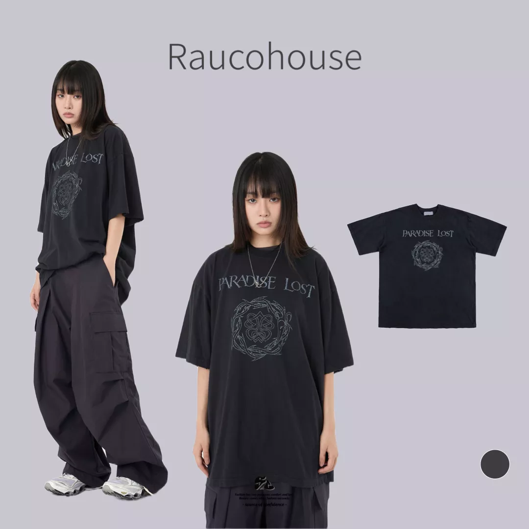 Raucohouse PARADISE LOST圖騰印花仿舊 短Tee